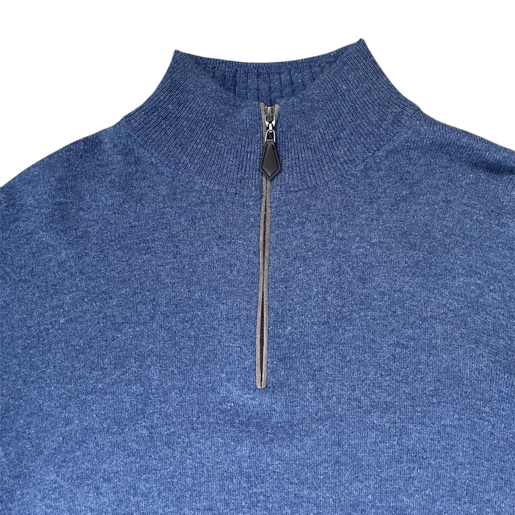Neiman Marcus Neiman Marcus Blue Quarter Zip Sweater Size US XL / EU 56 / 4 - 3 Thumbnail
