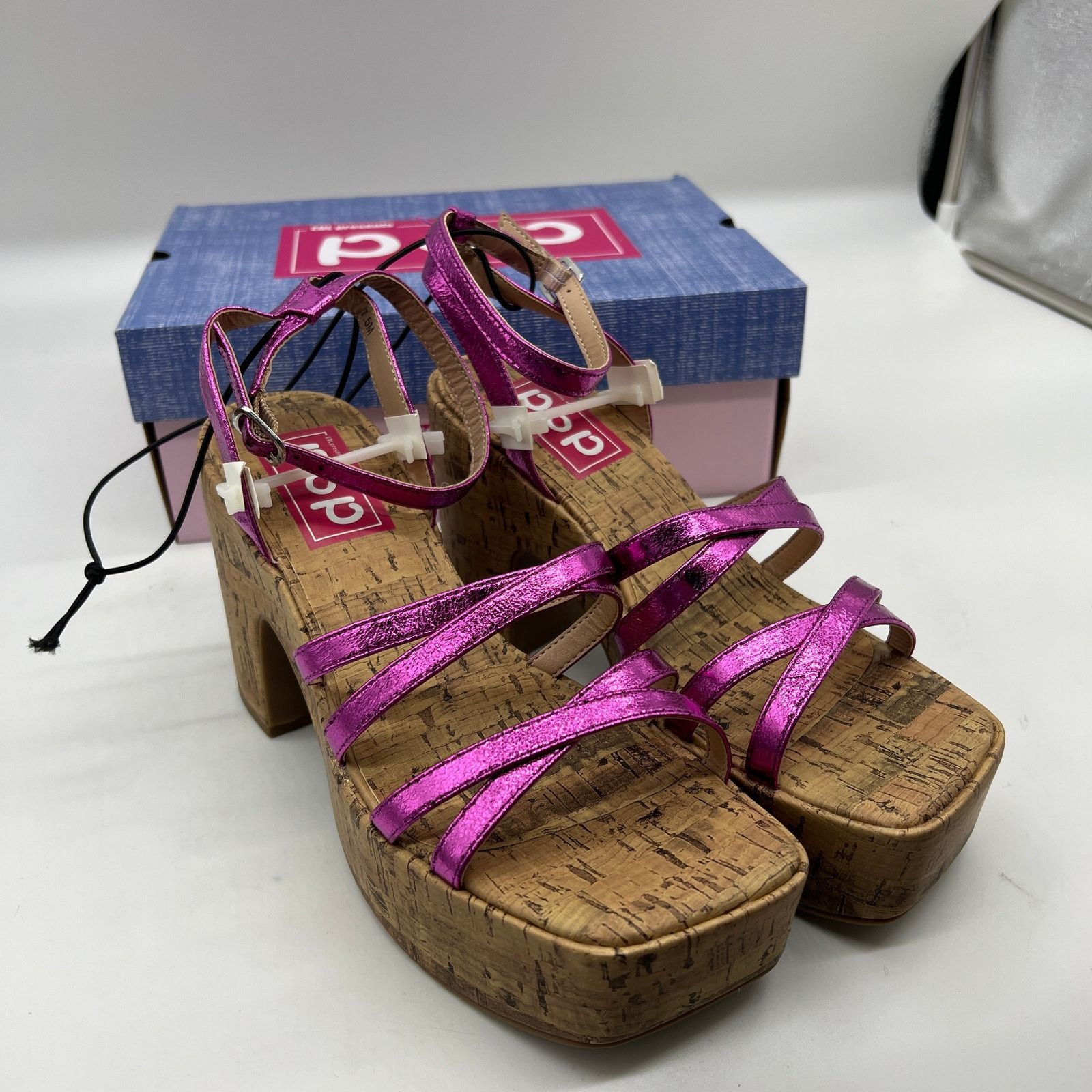 Other Pop Womens Kallie Heeled Sandals Pink Fuschia Multicolor Size US 7.5 / IT 37.5 - 4 Thumbnail