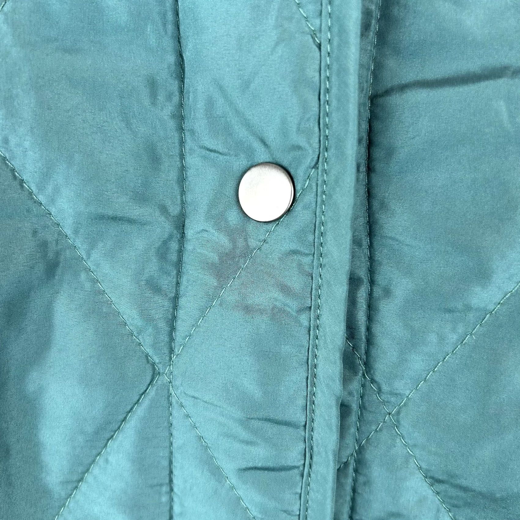 Vintage Haptics Puffer Vest Womens L Green Quilted Snap Front Casual Vest Size L / US 10 / IT 46 - 6 Thumbnail