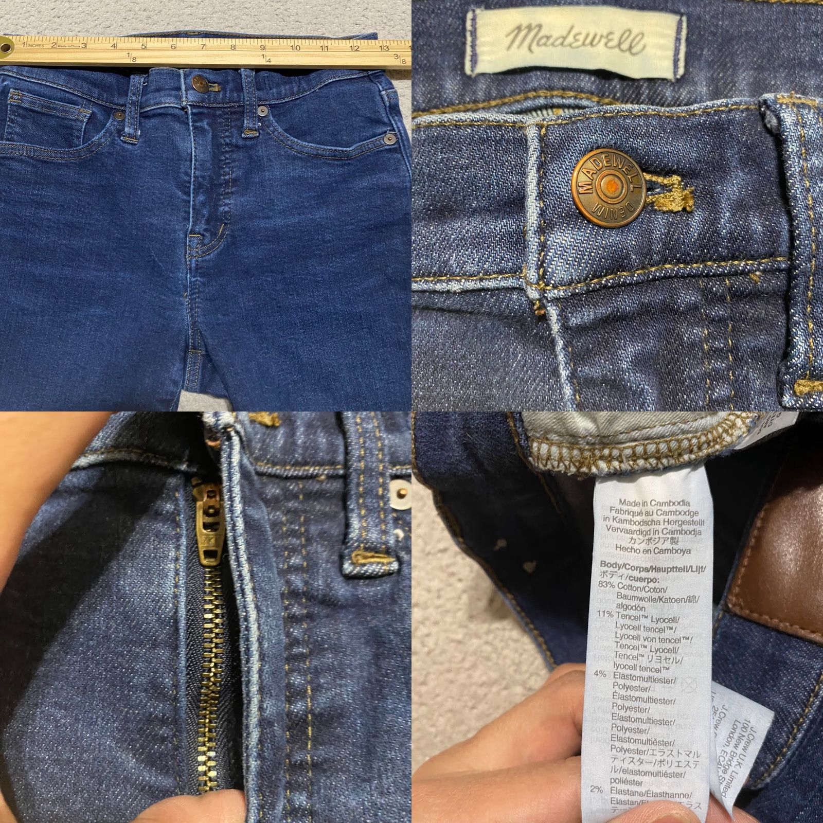 Madewell Madewell Jeans Blue Denim Mid Rise Skinny Womens Size 26 Regular 5-Pocket Denim Stretch Cotton Spandex Lyocell Size 26" / US 2 / IT 38 - 8 Thumbnail