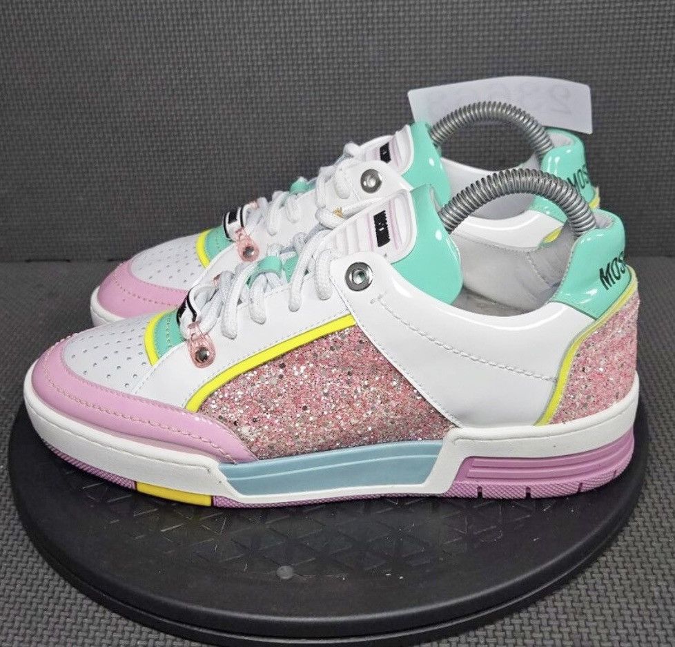 Moschino Authentic Moschino Pastel / Pink Glitter Low Top Sneakers Size US 8 / IT 38 - 2 Thumbnail
