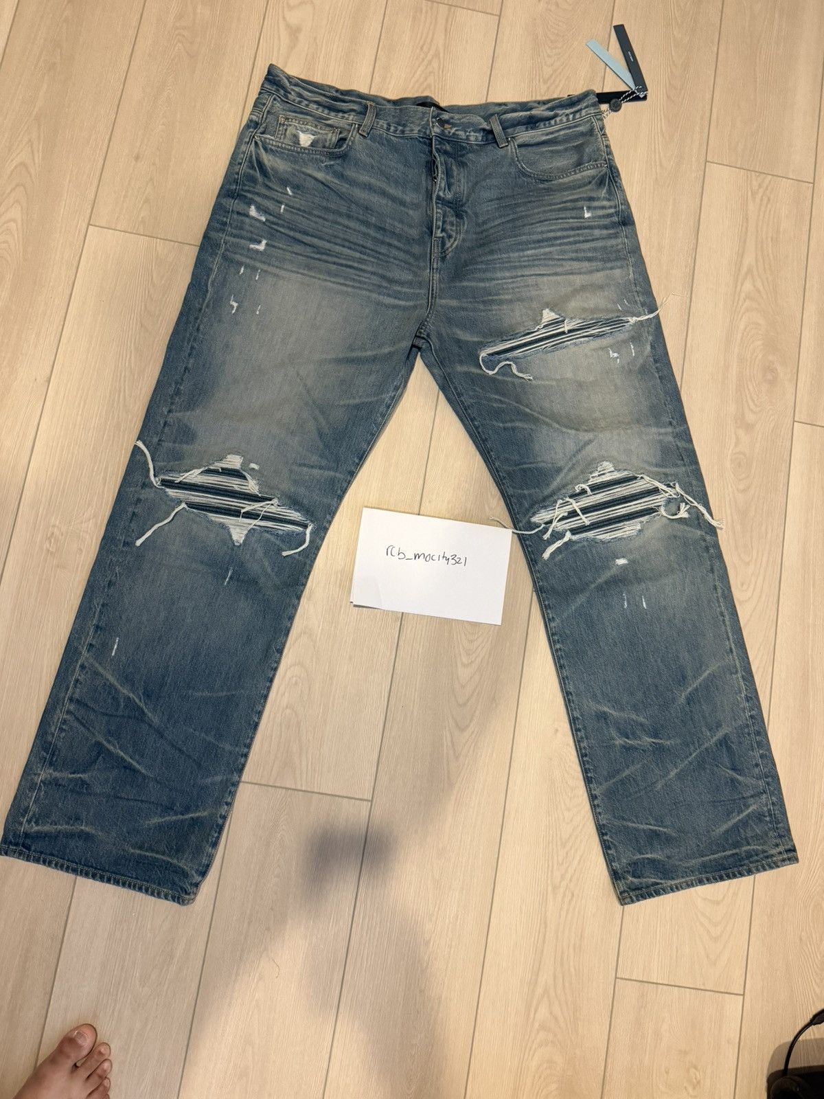 Amiri Amiri mx1 honeycomb striaght leg jeans Size US 40 / EU 56 - 2 Thumbnail