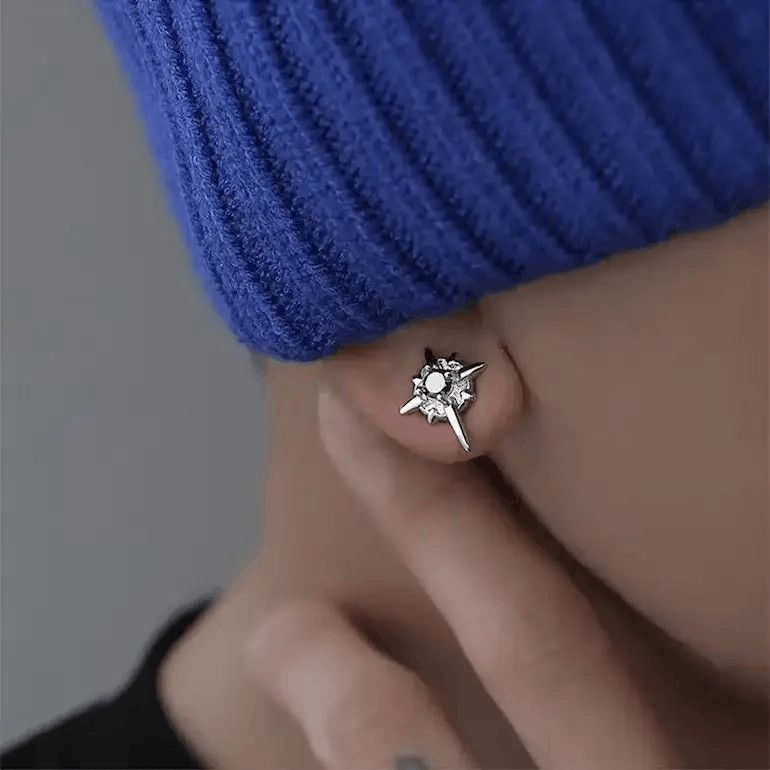 Jewelry Goth North Star Magnetic Earrings Size ONE SIZE - 2 Thumbnail