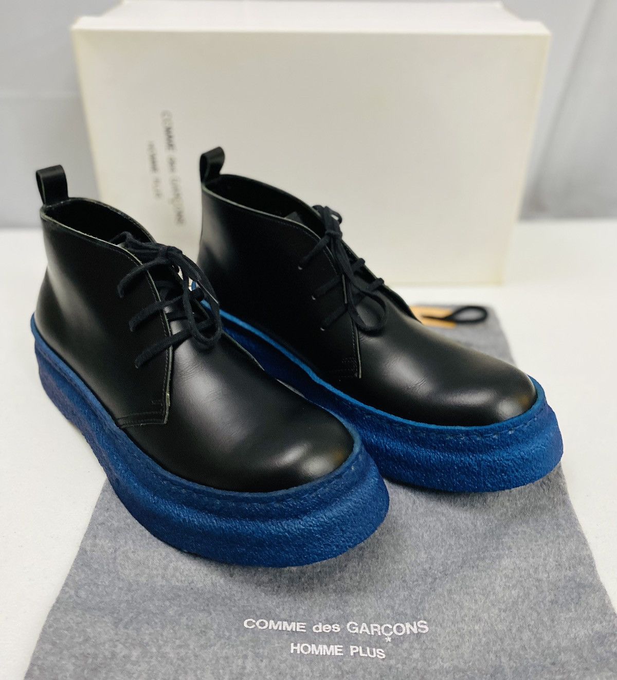 Comme des Garcons Homme Plus CDGHP 🇯🇵 black calf platform gum sole ankle boot 7 25 NEW Size US 7 / EU 40 - 19 Thumbnail