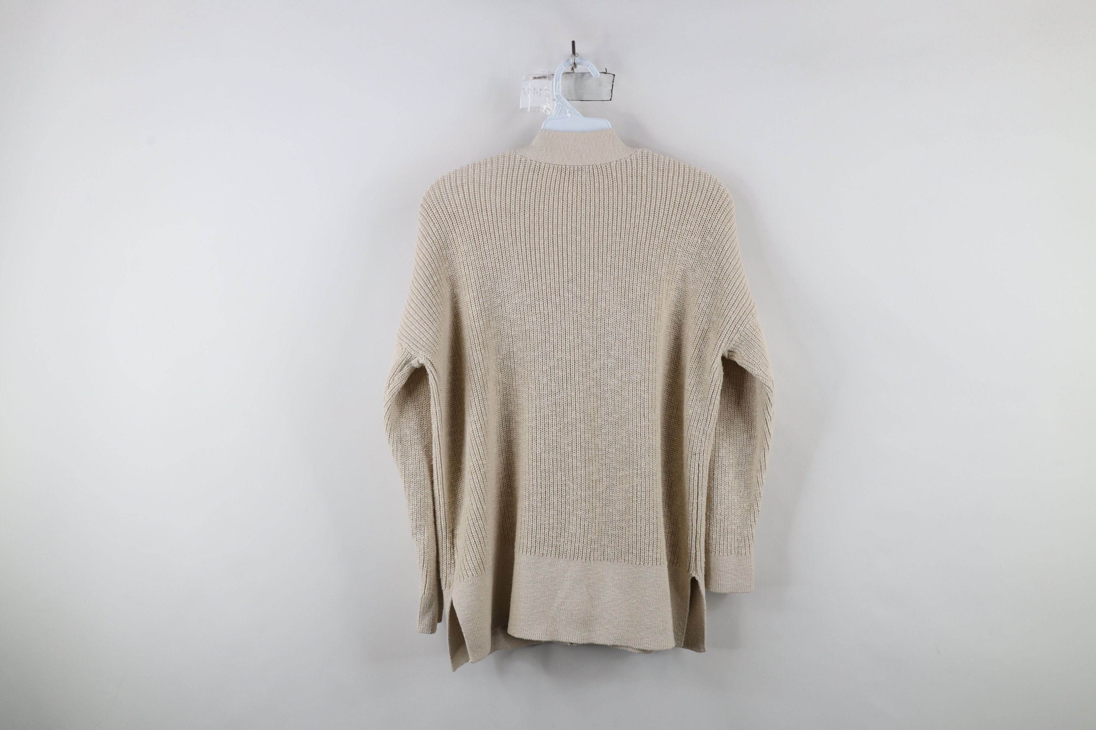 Madewell × Vintage Madewell Cotton Ribbed Knit Lovell Cardigan Sweater Beige Size M / US 6-8 / IT 42-44 - 9 Thumbnail