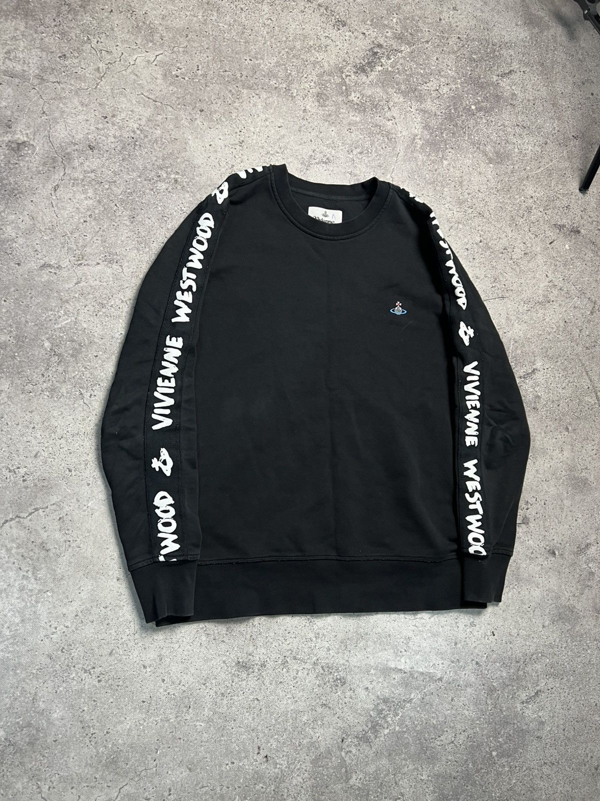 Vivienne Westwood Men's Black Vivienne Westwood Taped Sweatshirt Size US M / EU 48-50 / 2 - 2 Thumbnail