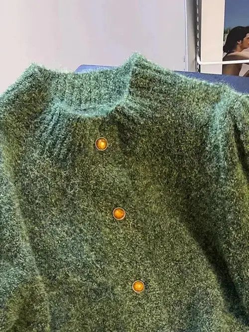 Designer Retro texture long sleeve knitted sweater Size M / US 6-8 / IT 42-44 - 3 Thumbnail
