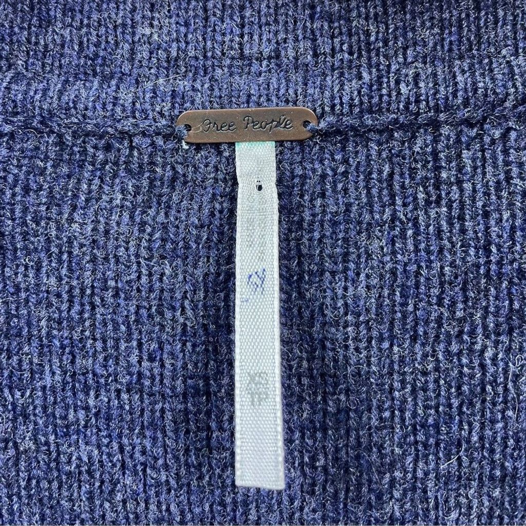 Free People Free People Heather Blue 100% Wool Coatigan Size XS Size XS / US 0-2 / IT 36-38 - 5 Thumbnail