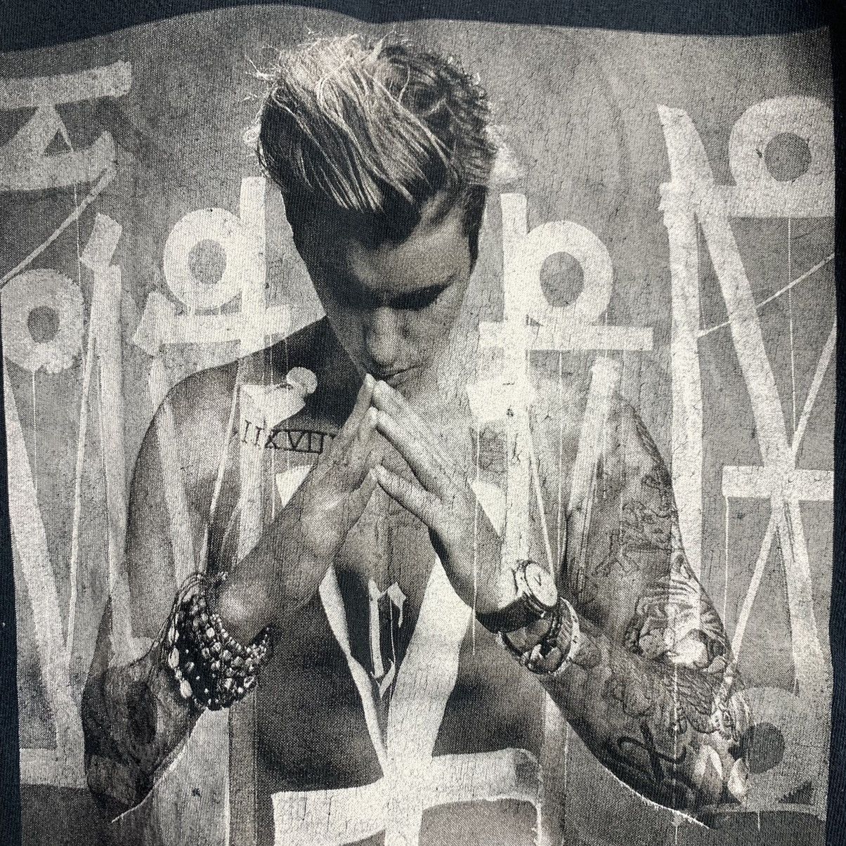 Justin Bieber × Vintage Vintage Justin Bieber Purpose Tour Tee Uneven Faded Size US S / EU 44-46 / 1 - 4 Thumbnail