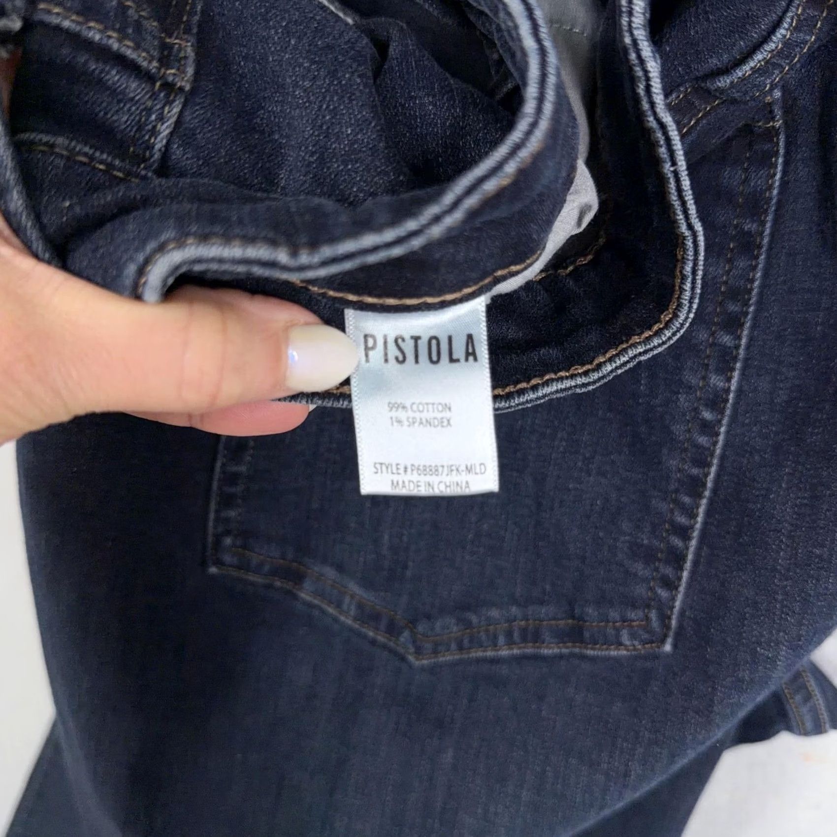 Pistola Pistola Jeans Womens Plus 22W Blue Dark Wash High Rise Bootcut Stretch Denim 90s Size 40" / US 18 - 5 Thumbnail