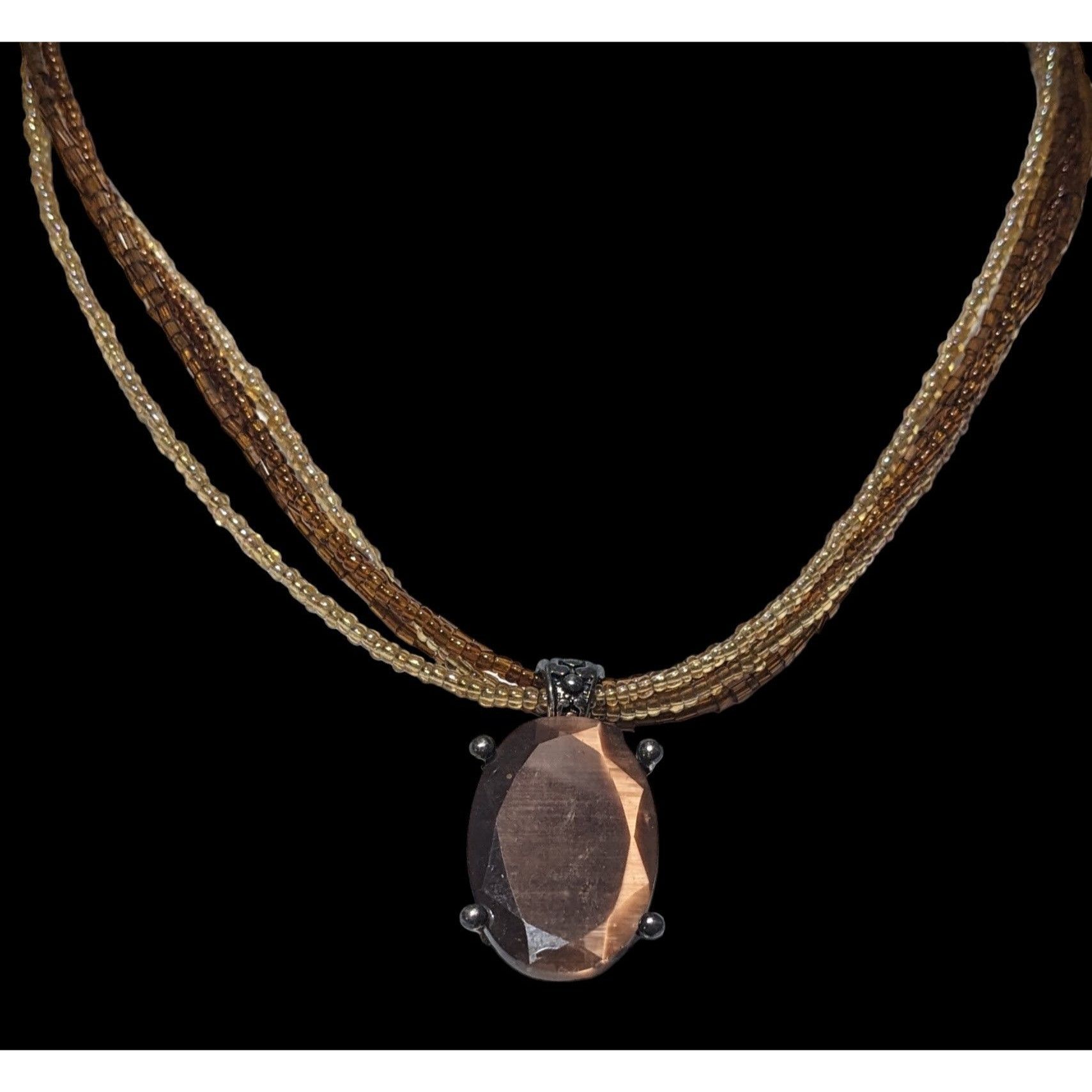 Other Premier Designs Vintage Brown Glass Pendant Necklace Size ONE SIZE - 2 Thumbnail