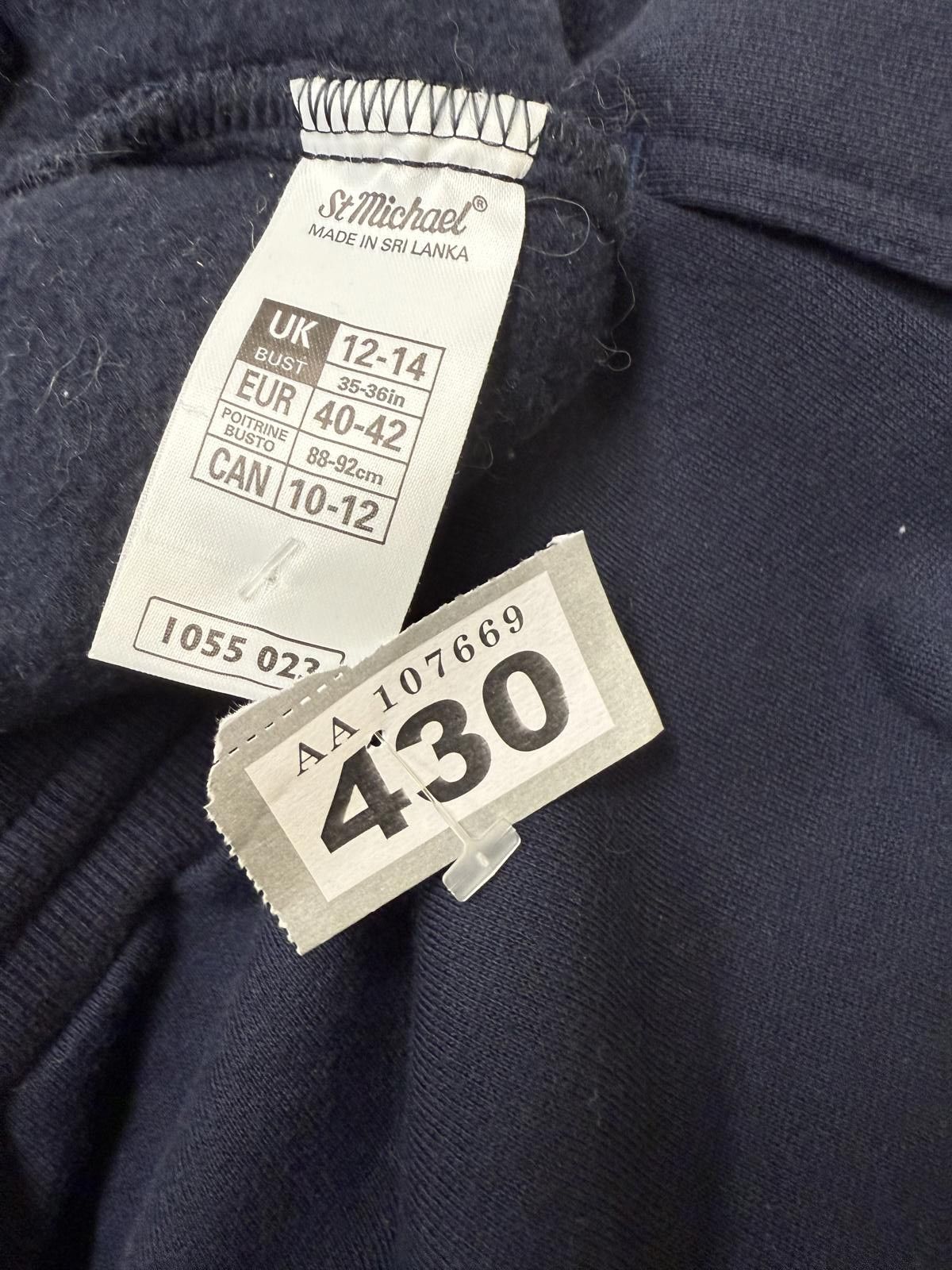 Marks & Spencer Vintage Floral Print and Navy Sweatshirt with Toggle Buttons Size L / US 10 / IT 46 - 2 Thumbnail
