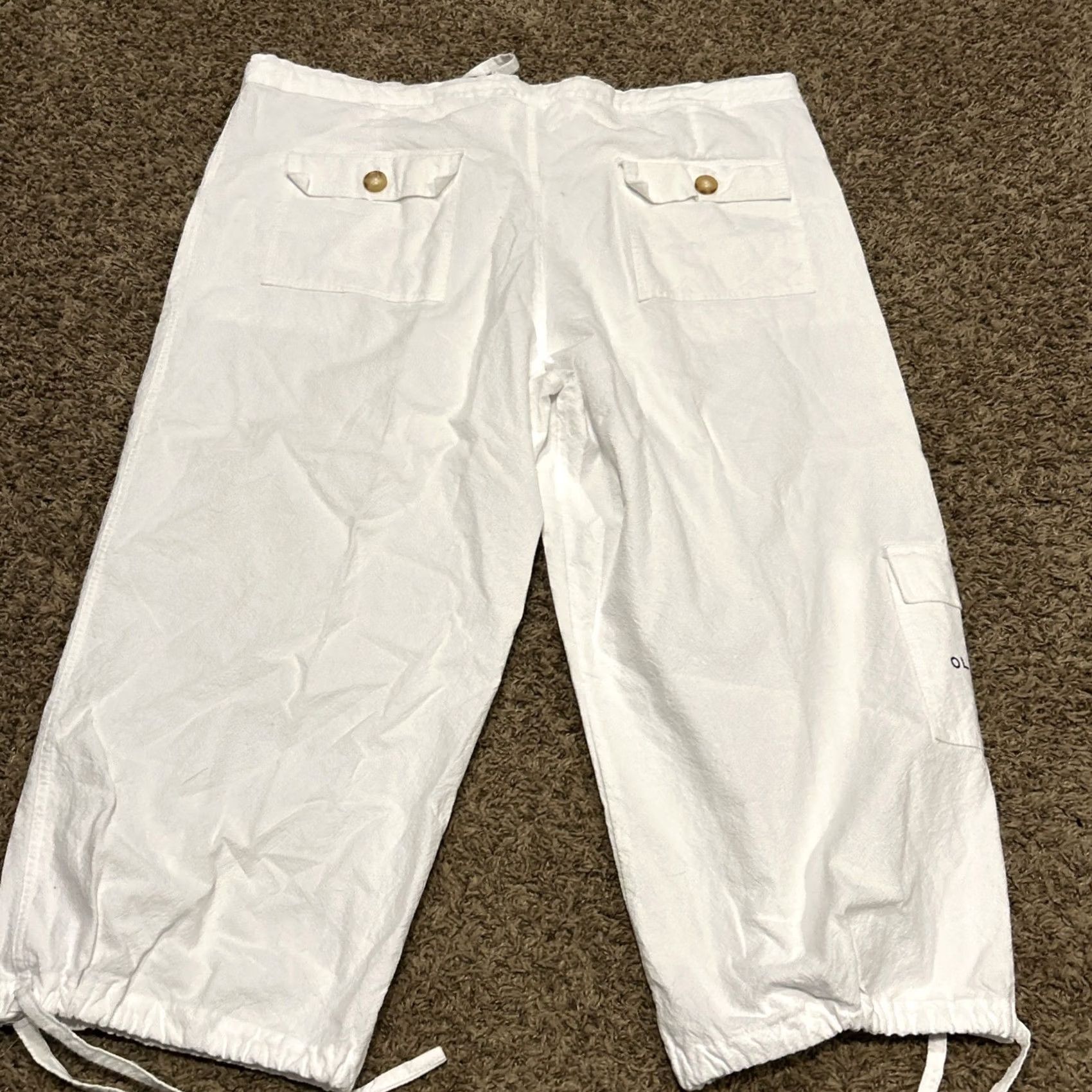 Vintage VINTAGE Old Salty White Capris Drawstring Lightweight Sea Gear B17 Adult L Size ONE SIZE - 4 Thumbnail