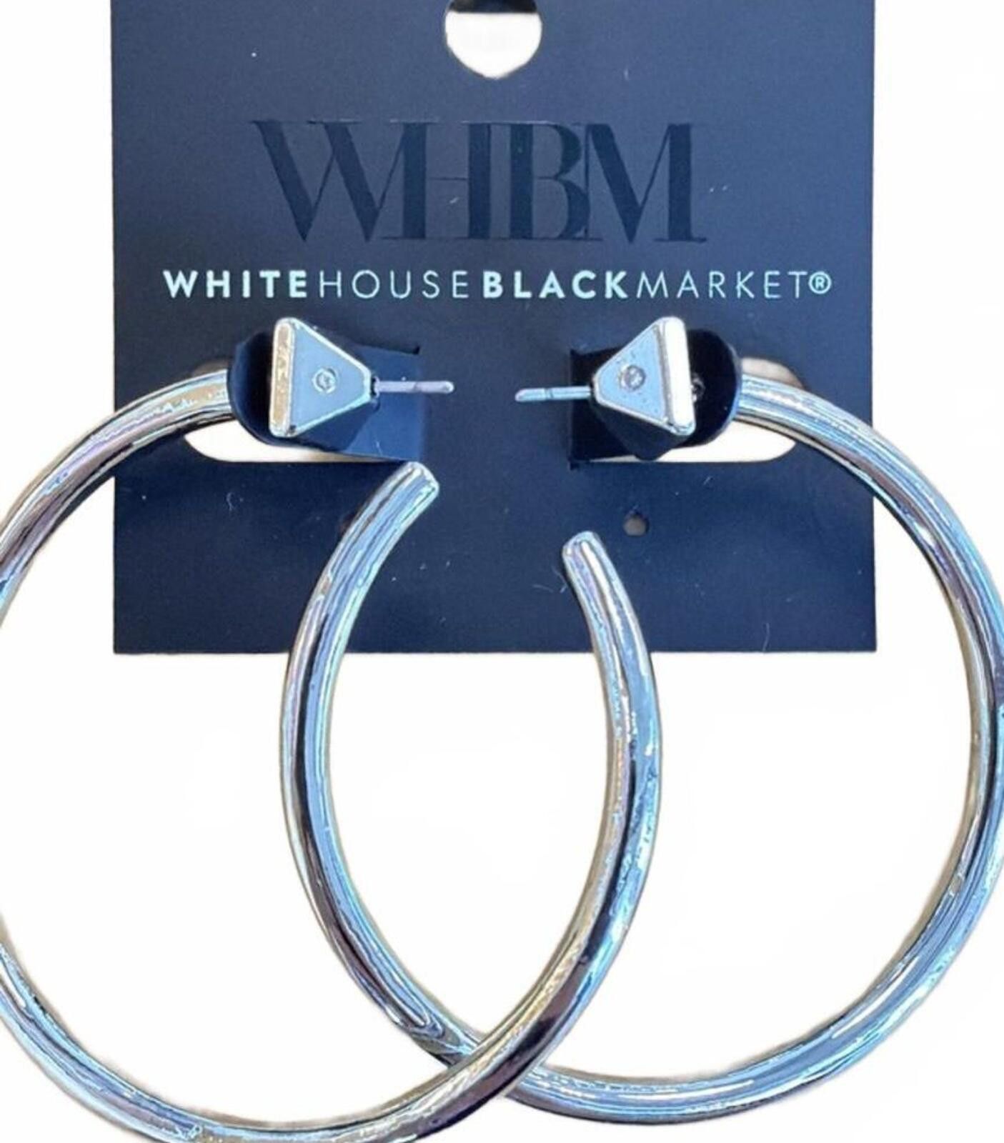 Other WHBM Silver Tone Statement Hoop Earrings NWT Size ONE SIZE - 6 Thumbnail