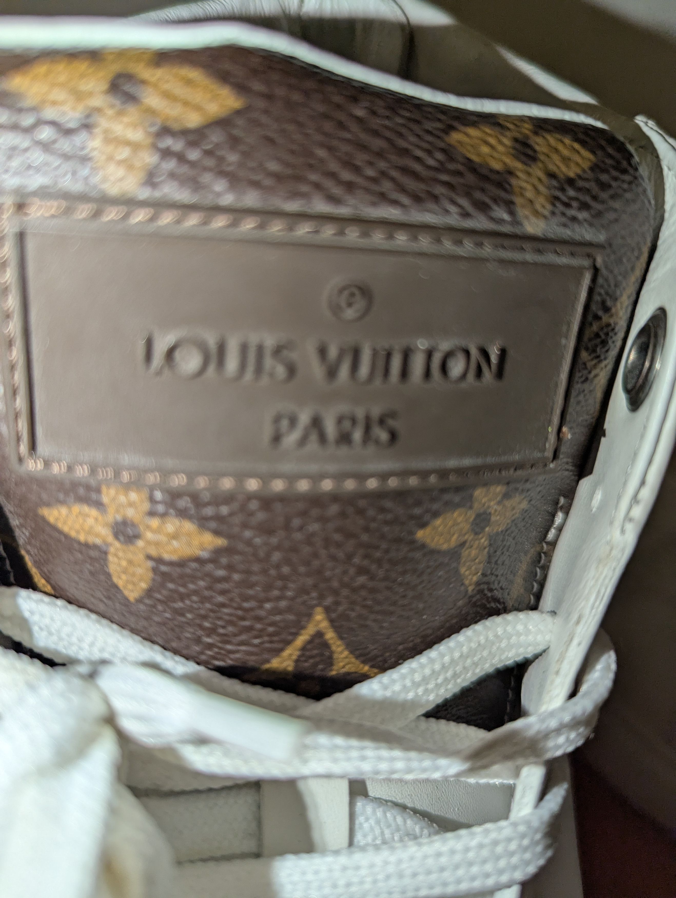 Louis Vuitton LOUIS VUITTON WHITE/BROWN MONOGRAM CANVAS+LEATHER HIGH TOP Size US 7.5 / EU 40-41 - 6 Thumbnail