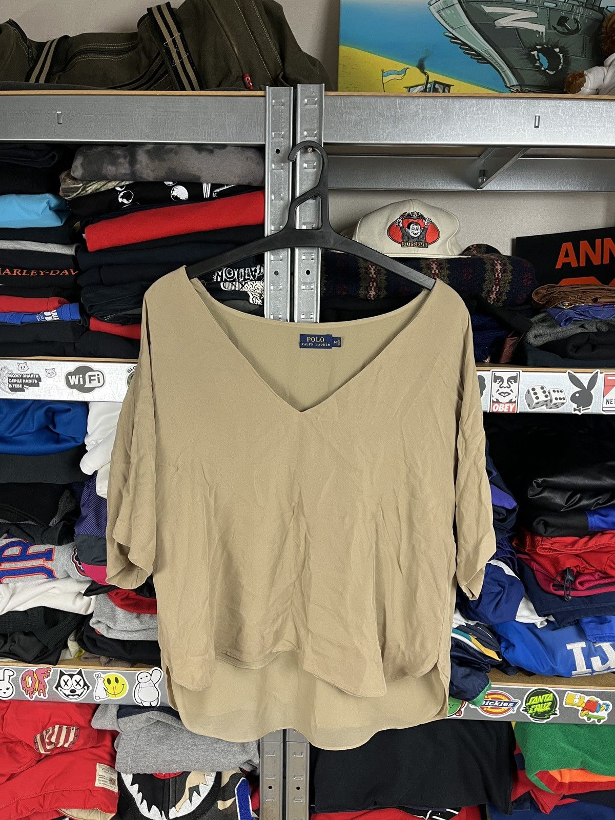 Lauren Ralph Lauren × Polo Ralph Lauren × Ralph Lauren Polo Ralph Lauren Silk Women’s Short Sleeve Blouse Shirt Top Size M / US 6-8 / IT 42-44 - 2 Thumbnail