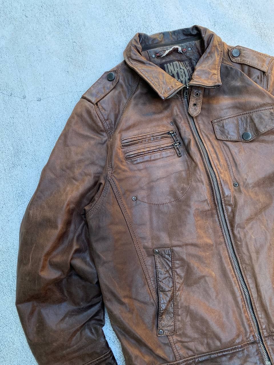 Other Leather Faded Avant Garde brown Rick Owens style Jacket Size US XL / EU 56 / 4 - 7 Thumbnail