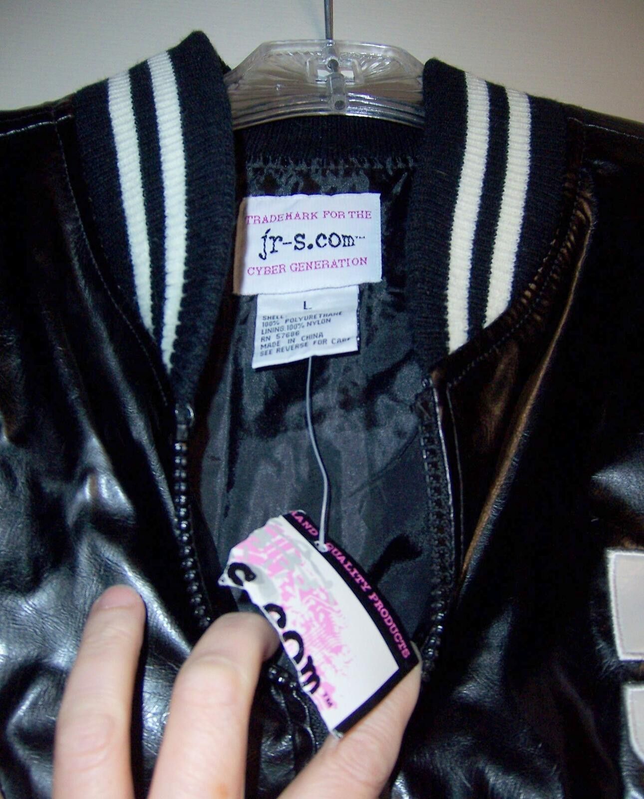 Other Vintage jr-s.com Black Shiny Varsity Jacket - Large - NWT Size L / US 10 / IT 46 - 5 Thumbnail
