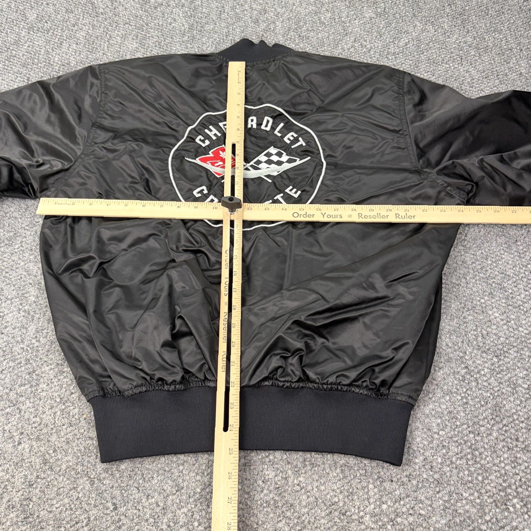 Vintage VINTAGE Chevrolet Corvette Jacket Mens M Black Satin Snap Bomber Game Sportswear Varsity Embroidered Logo Pockets Cars 90s Mens Size US M / EU 48-50 / 2 - 7 Thumbnail
