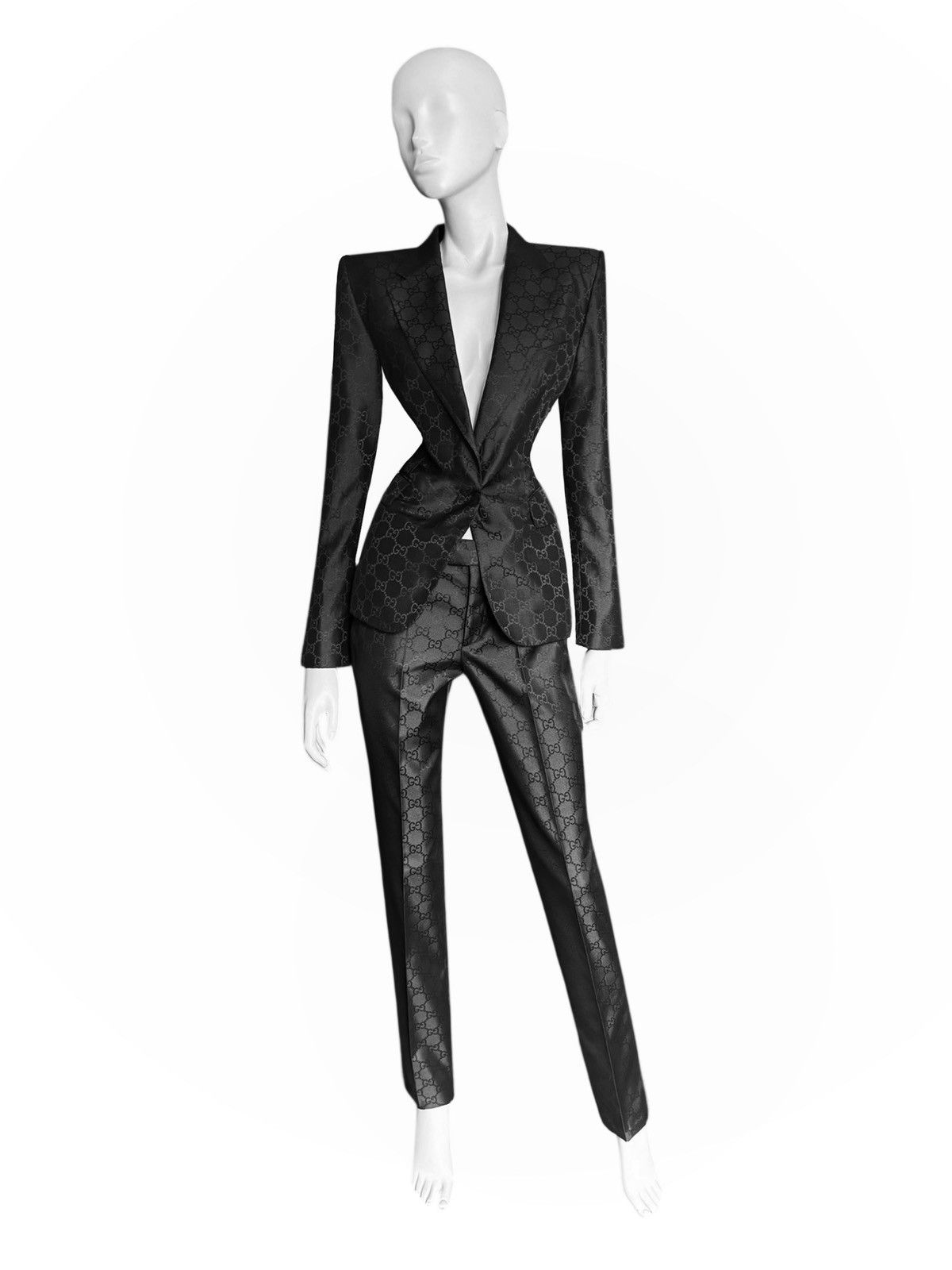 Gucci Gucci by Tom Ford S/S 1998 Runway Monogram Silk Suit Size M / US 6-8 / IT 42-44 - 4 Thumbnail
