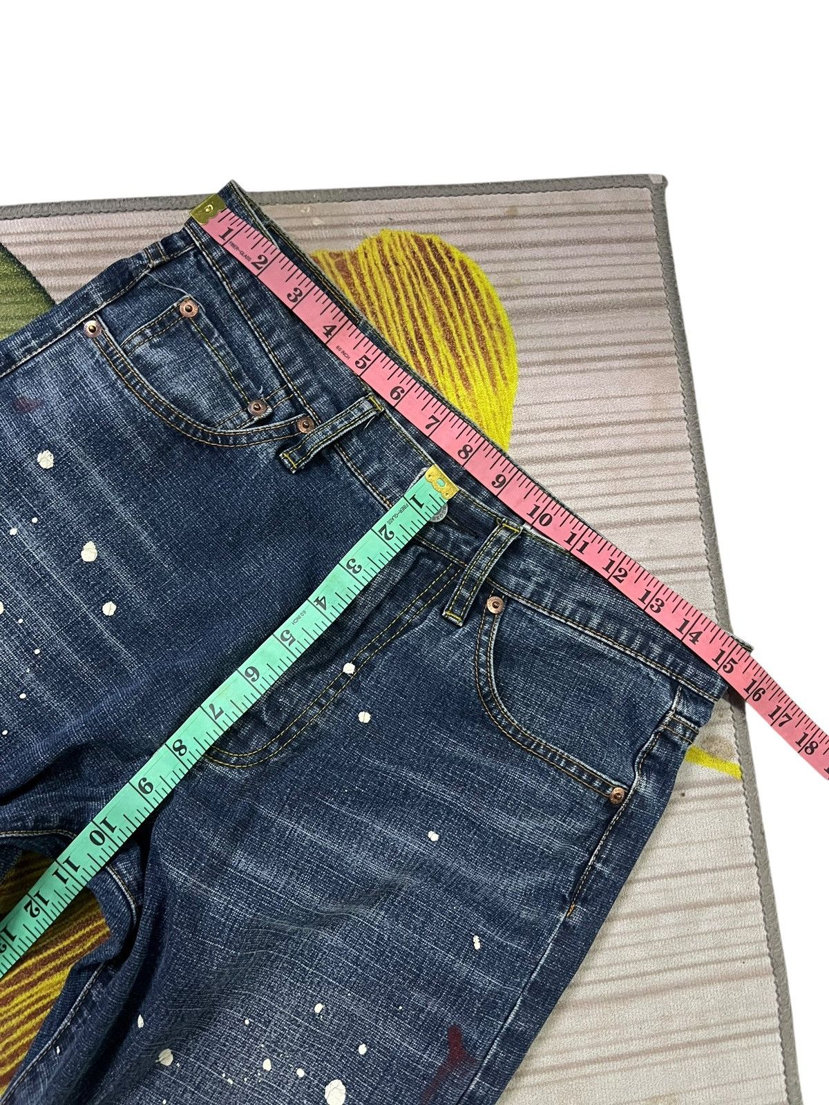 If Six Was Nine × Le Grande Bleu (L.G.B.) × Oshkosh Vintage 90’s Oshkosh Distress Painter Punk Jeans Size US 30 / EU 46 - 16 Thumbnail