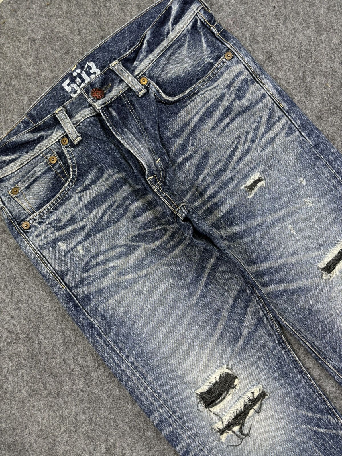 Edwin 💥Full Character X Distressed💥Edwin Distressed Denim F846 Size US 34 / EU 50 - 7 Thumbnail