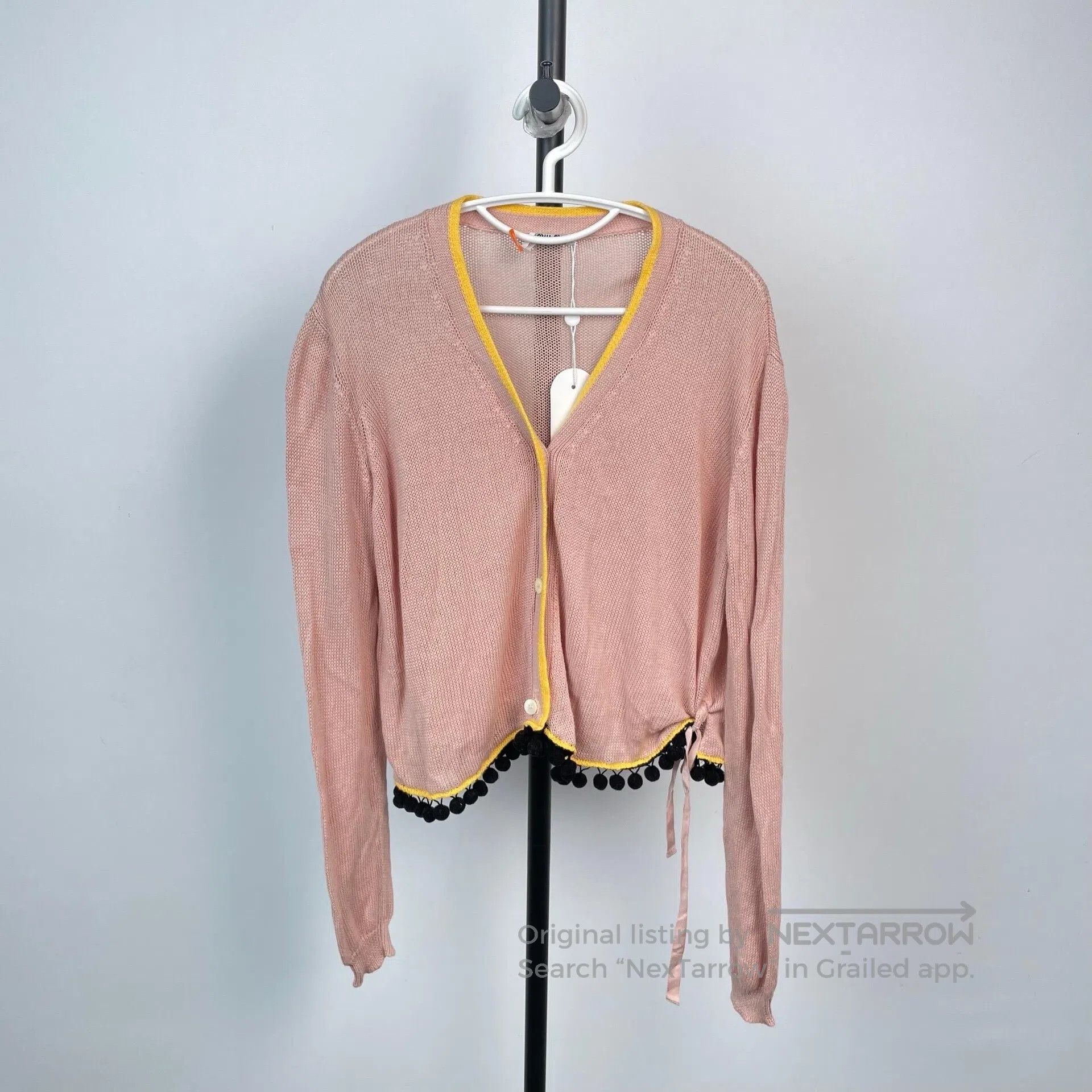 Miu Miu Miu Miu Spring and Autumn Pink Knit Cardigan| Size XS / US 0-2 / IT 36-38 - 1 Thumbnail