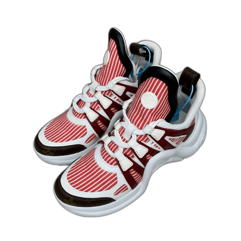 Louis Vuitton Red Striped Dad Sneakers Size 37-2506 Size US 5 / EU 37 - 1 Thumbnail