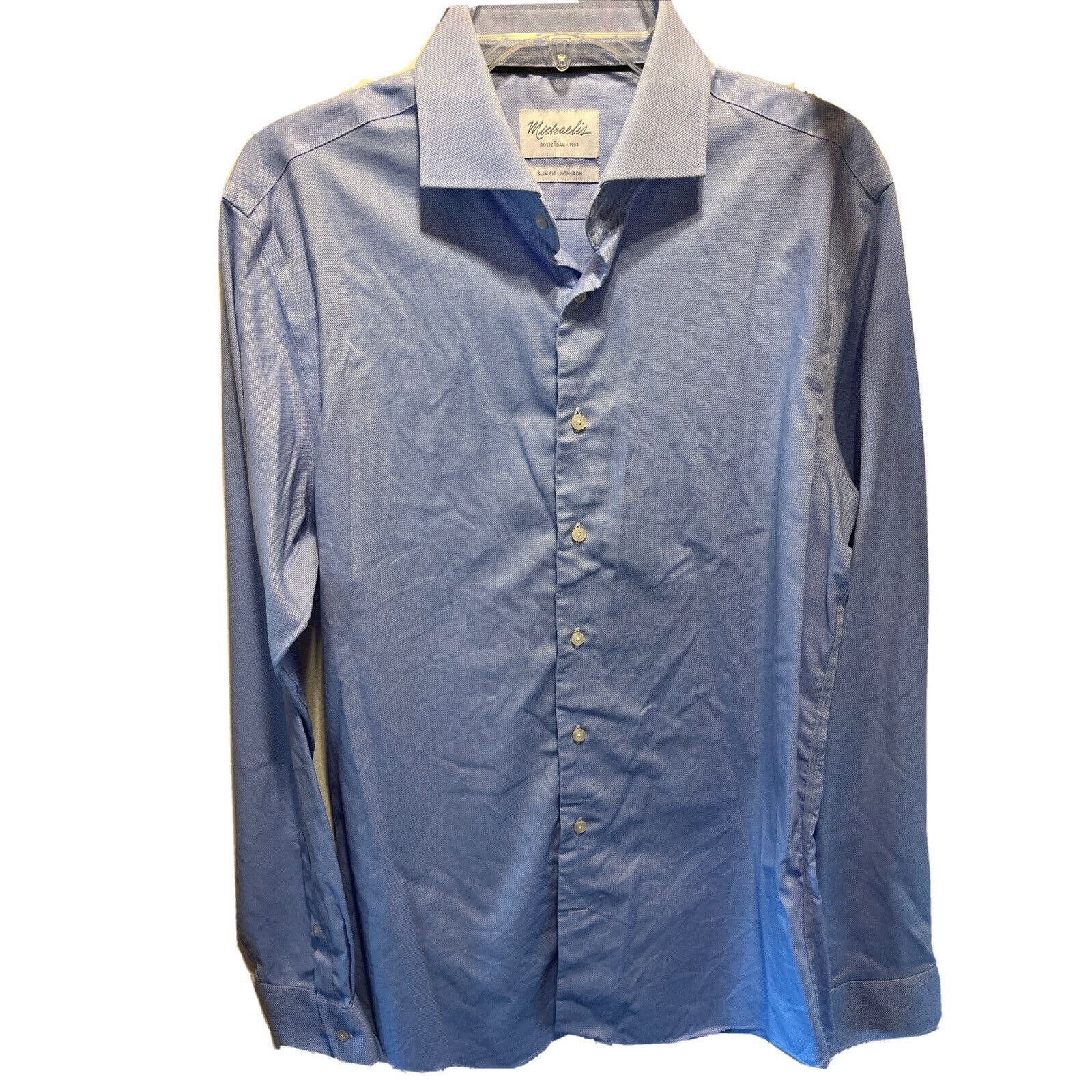 Other Michaelis Rotterdam VTG Men’s 16 41 Blue Button Cotton Shirt Size US L / EU 52-54 / 3 - 1 Thumbnail