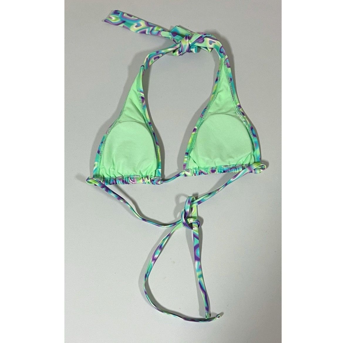 Japanese Brand × Vintage Mint Green Graffiti Airbrush Hearts Bikini Top Size XXS 💜✨ Size XXS / US 00 / IT 34 - 4 Thumbnail