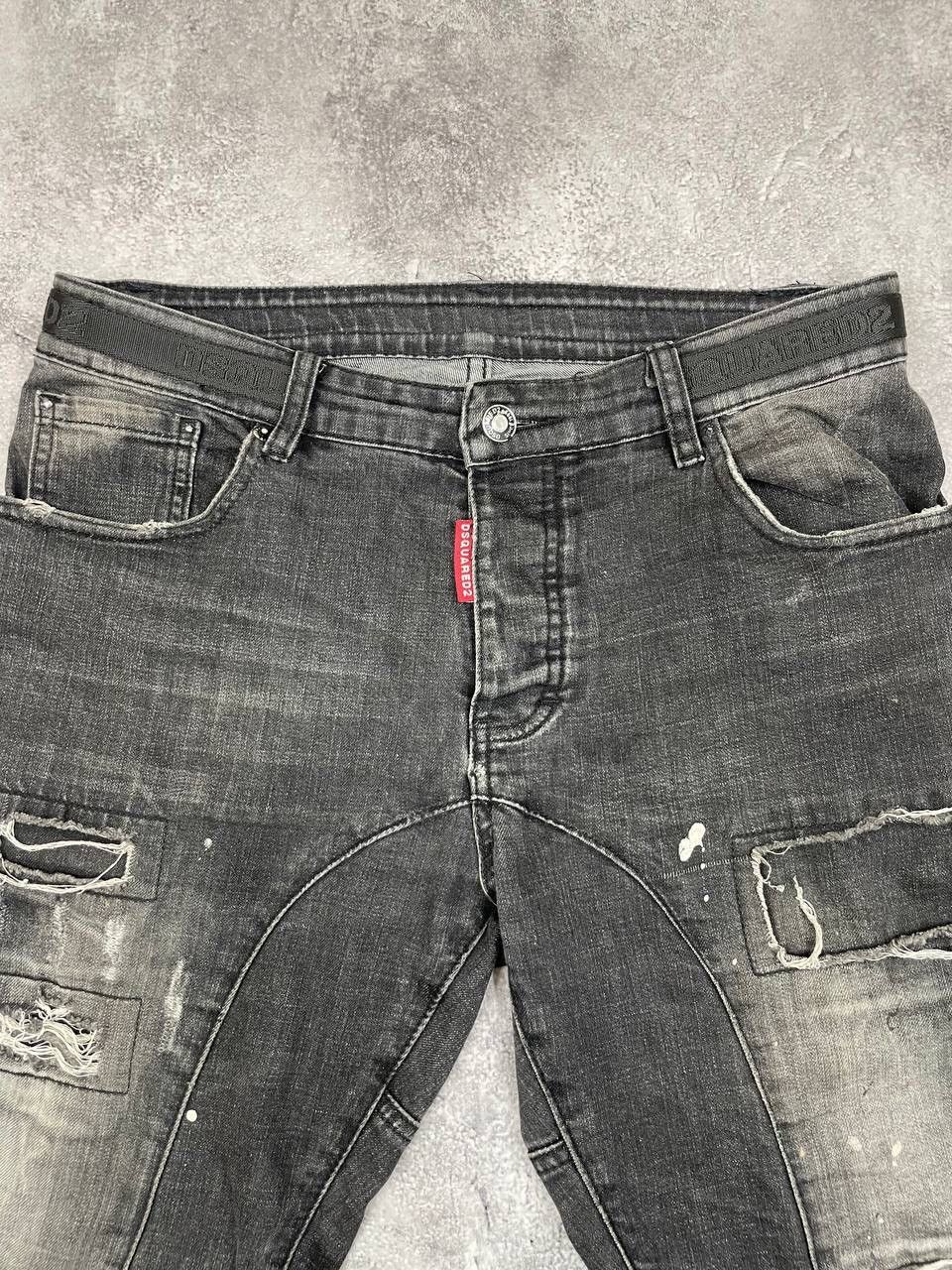 Dsquared2 Dsquared2 Men Black Distressed Denim Jeans Pants Slim Fit Size US 32 / EU 48 - 9 Thumbnail