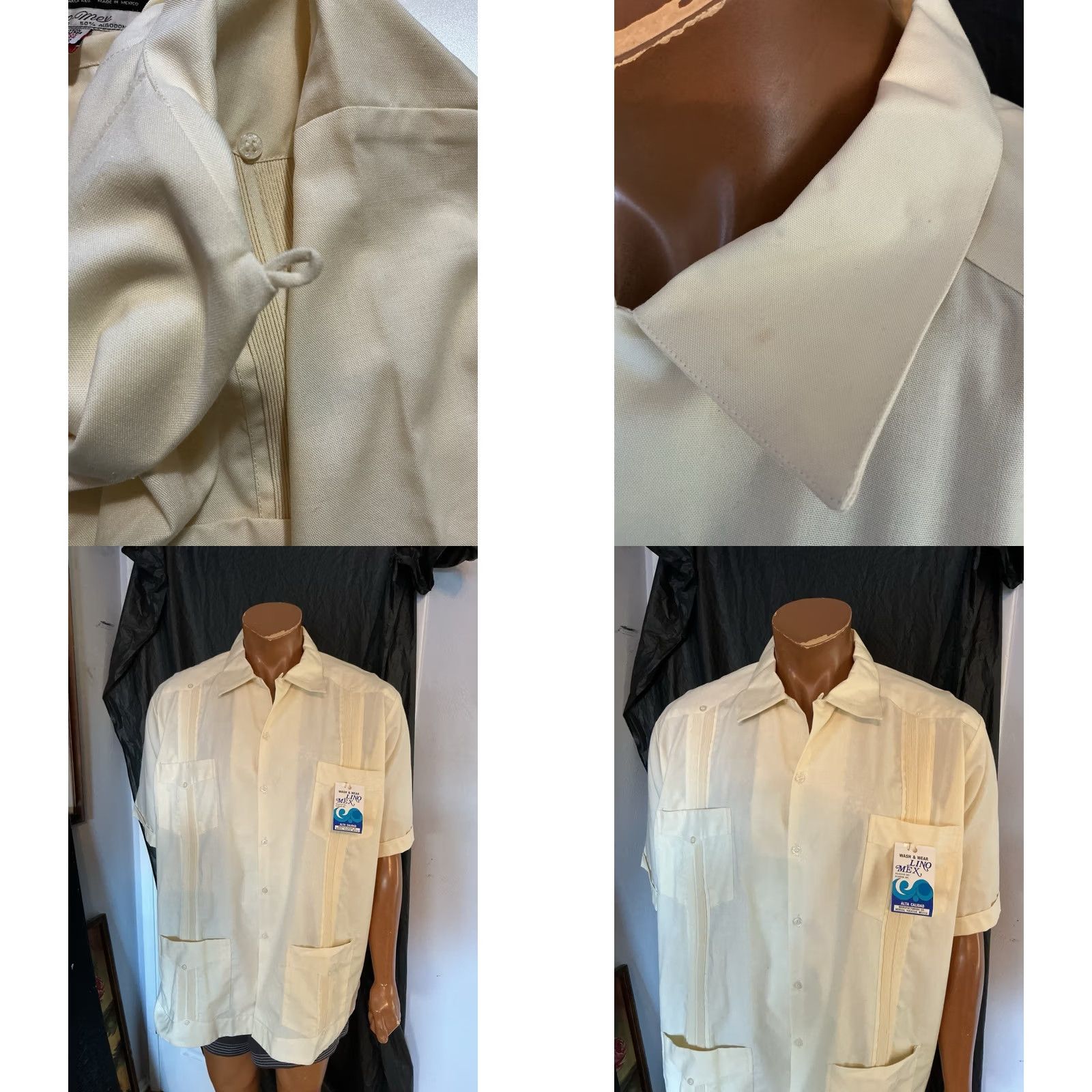 Vintage VINTAGE GuayaTeca Guayabera Shirt 4 Pocket Loop Collar Button NWT 3XL Tan Mens Size US XXL / EU 58 / 5 - 8 Thumbnail