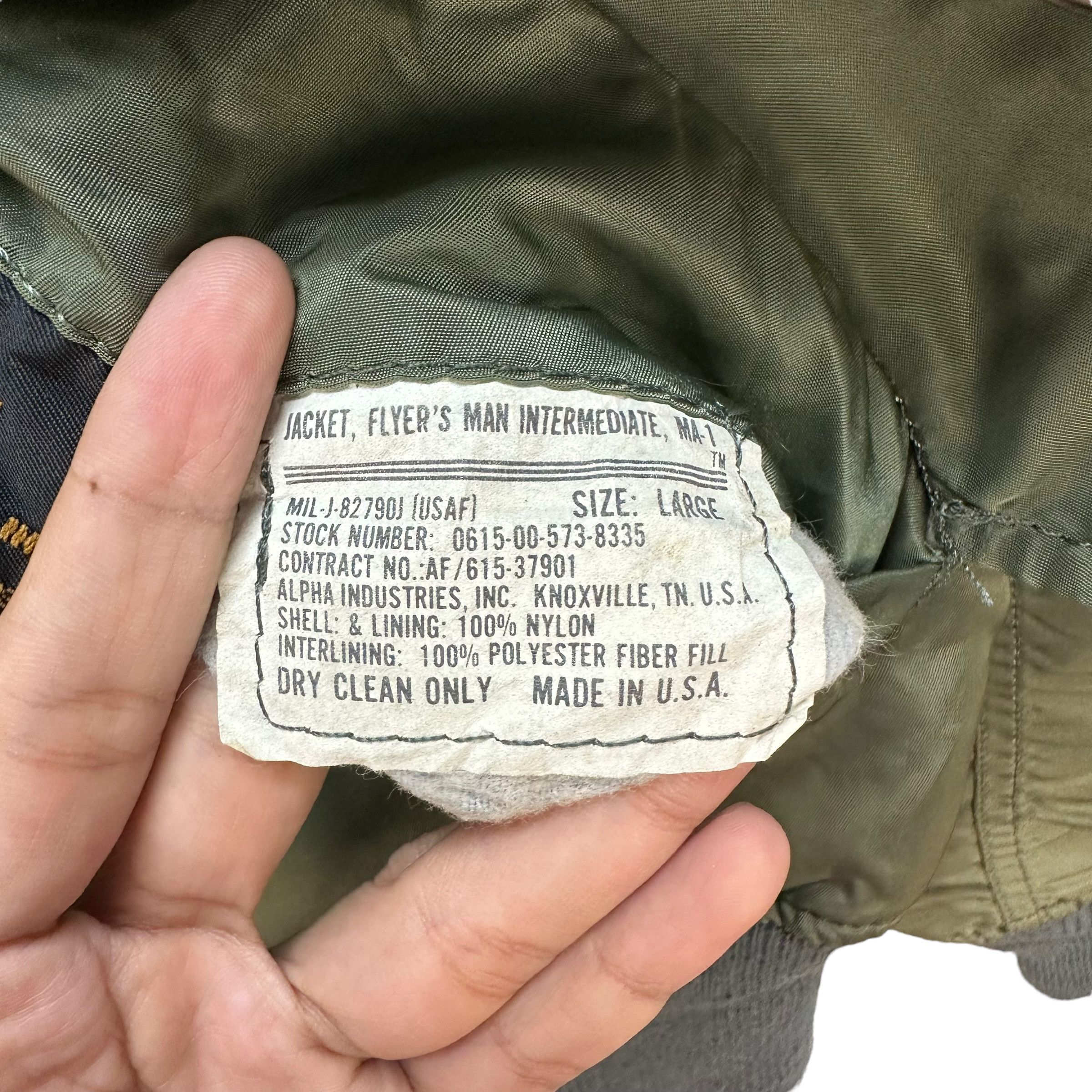 Alpha Industries VINTAGE ALPHA INDUSTRIES USAF MA-1 FLIGHT JACKET #7695-165 Size US L / EU 52-54 / 3 - 10 Thumbnail