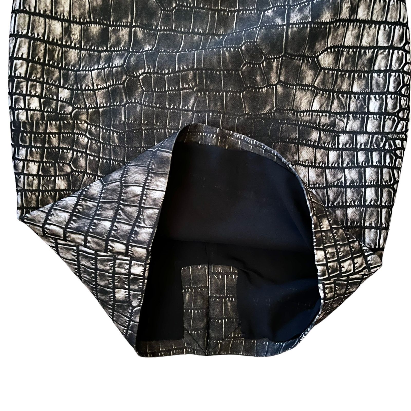 Giambattista Valli Giambattista Valli Black Surplice Crocodile Print Dress Size XS / US 0-2 / IT 36-38 - 10 Thumbnail
