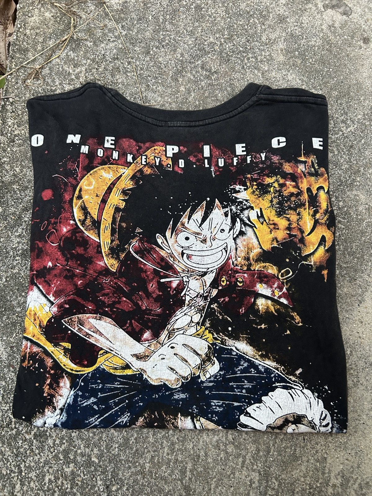 Vintage One piece Monkey D. Luffy Thrashed Sun Faded