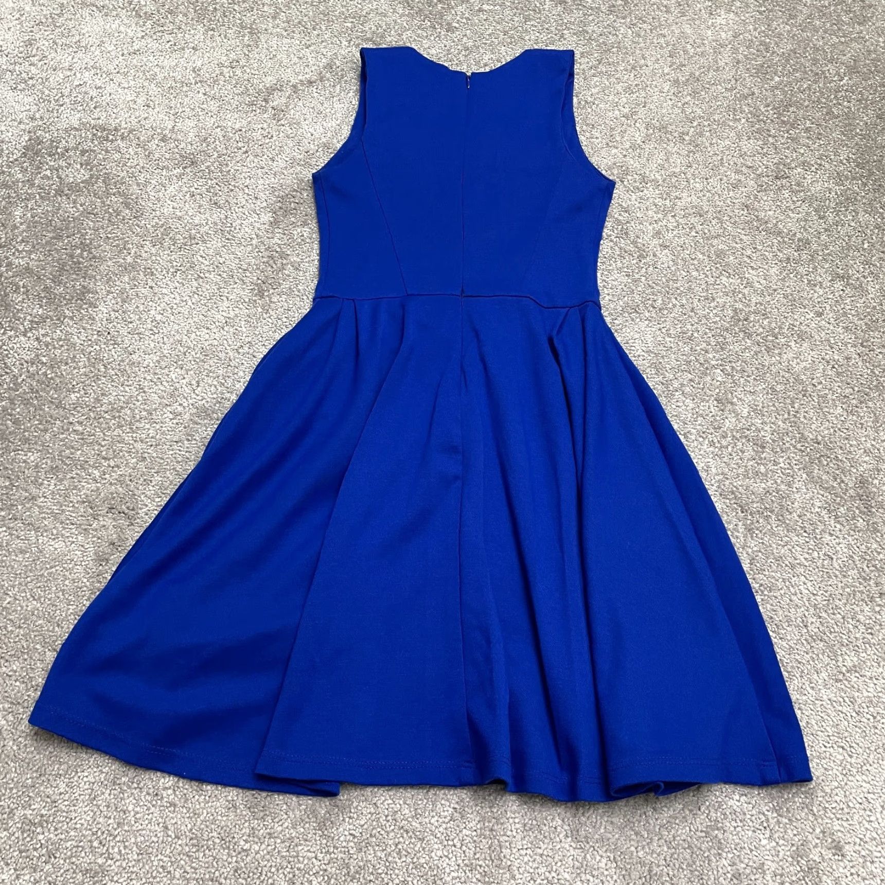 AQUA Aqua Dress Womens Small Blue Knit Sleeveless Round Neck Midi A-Line Zip Logo Size S / US 4 / IT 40 - 2 Thumbnail