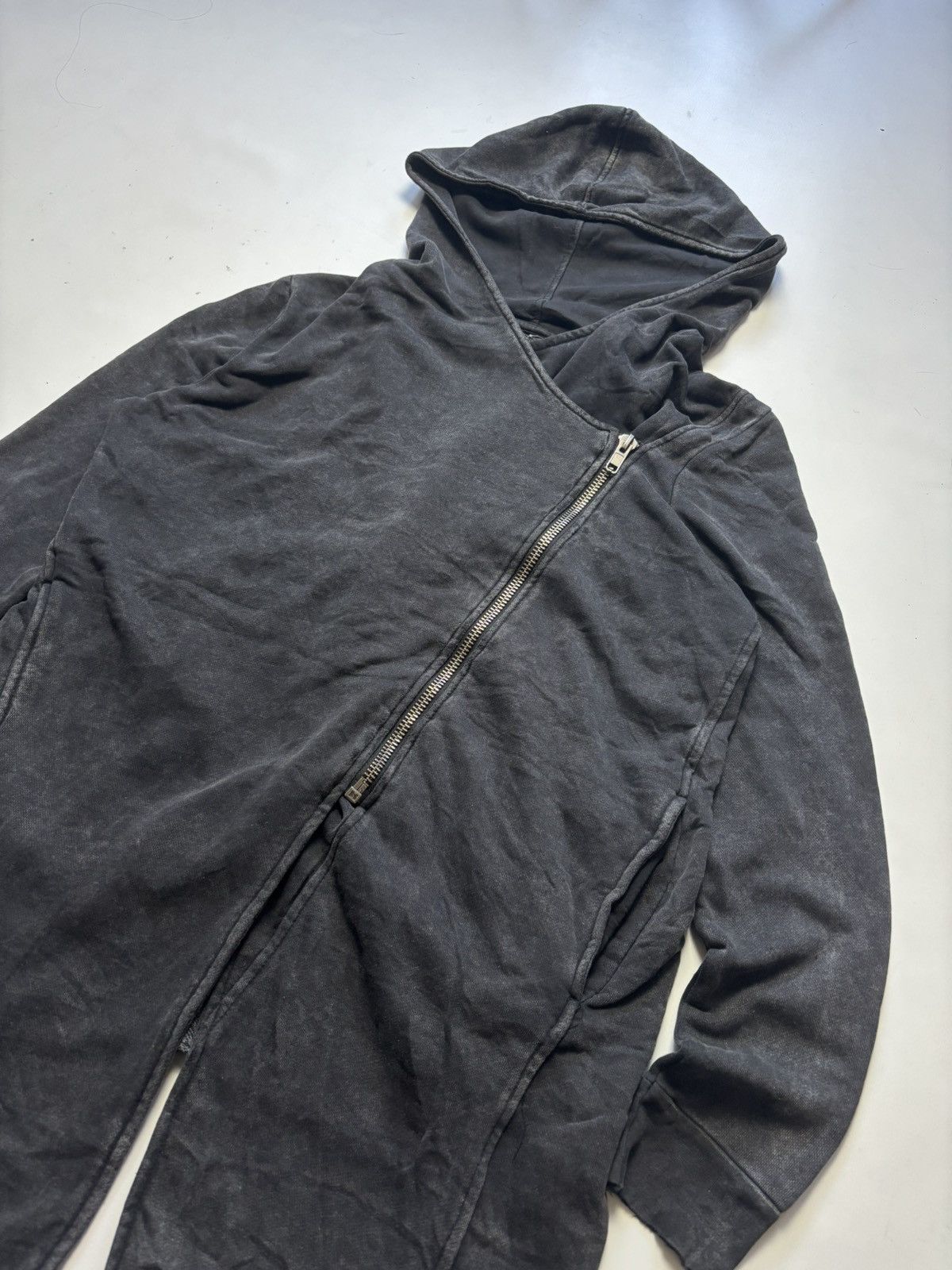 If Six Was Nine Avant garde washed asymmetric zip hoodie Rick Owens style Size M / US 6-8 / IT 42-44 - 6 Thumbnail