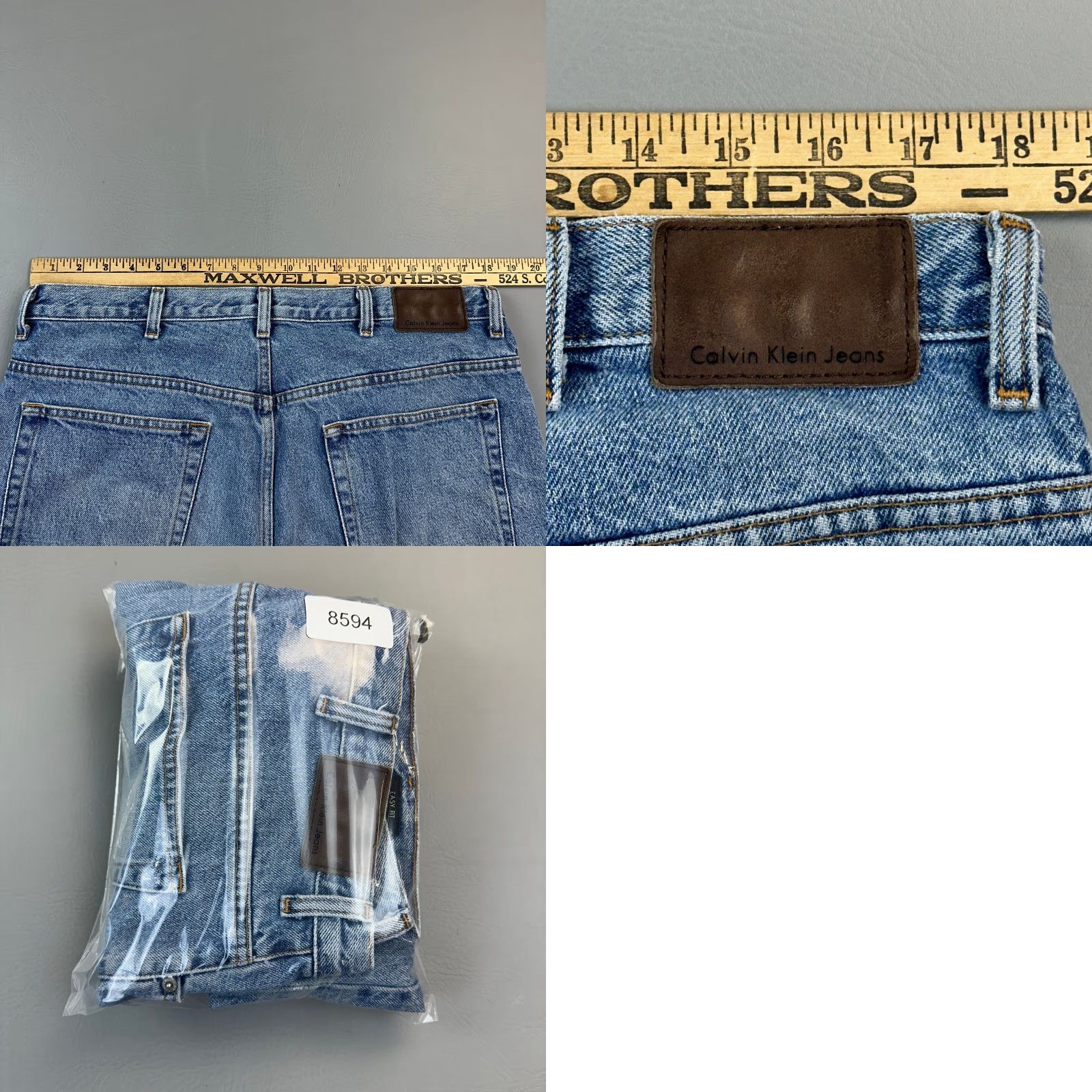 Calvin Klein VINTAGE Calvin Klein Jeans Mens 36x32 Double Stone Wash Denim Easy Fit 90s Y2K Jeans Mens Regular 5-Pocket Blue Autumn 90s Mens Size US 36 / EU 52 - 9 Thumbnail