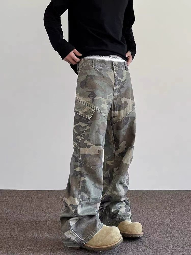 Vintage Retro street men's loose straight camouflage work trousers Size US 32 / EU 48 - 1 Thumbnail