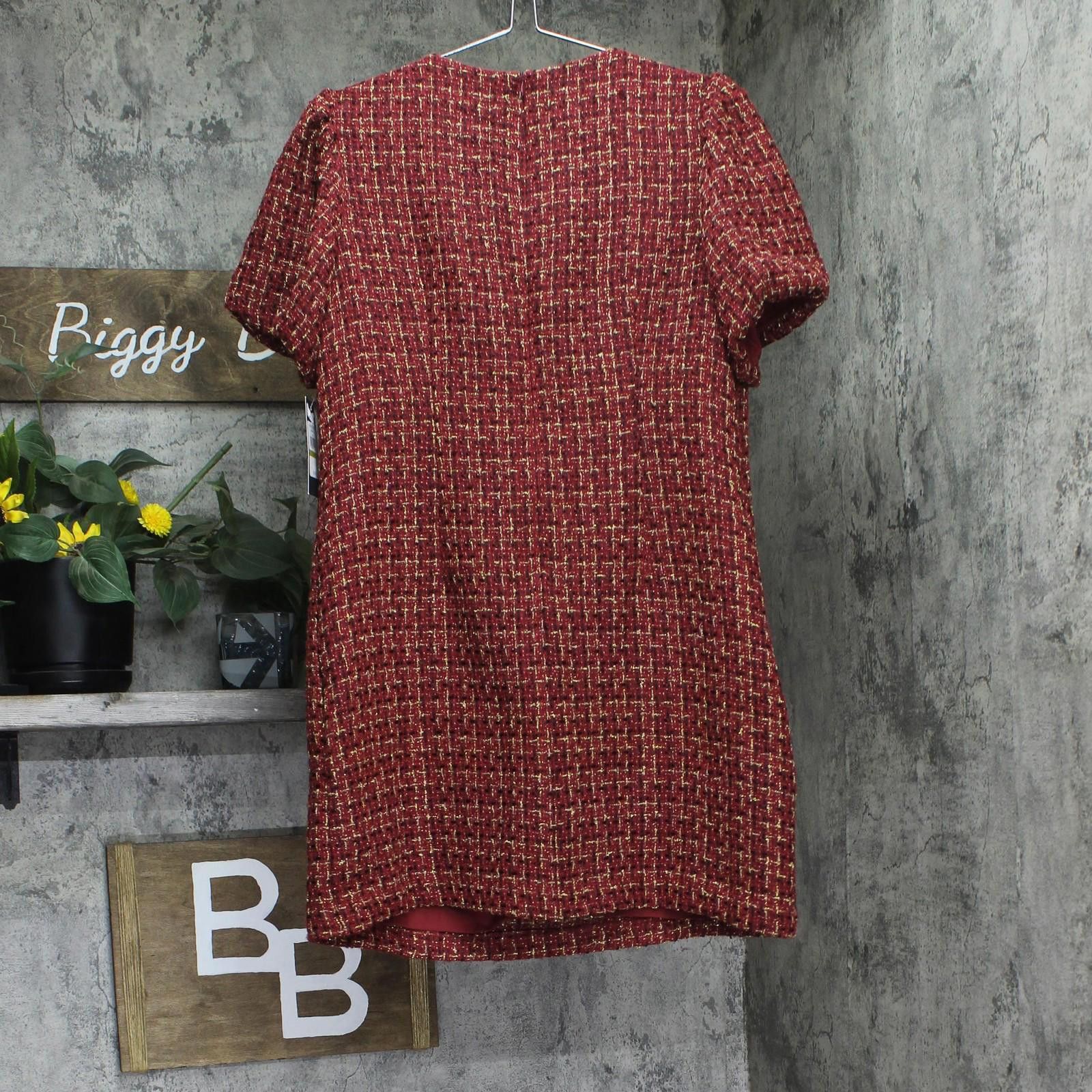 Other Jessica Howard Tweed Embellished Shift Dress Red / Gold 14p Size XL / US 12-14 / IT 48-50 - 2 Thumbnail
