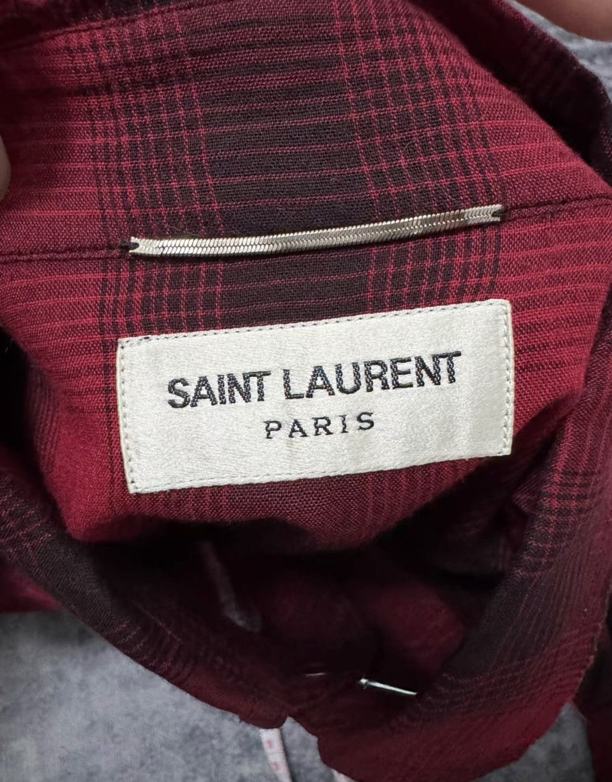 Saint Laurent Paris Saint Laurent 16SS Plaid Frayed Cat's Eye Black/Red Shirt Size US XS / EU 42 / 0 - 6 Thumbnail