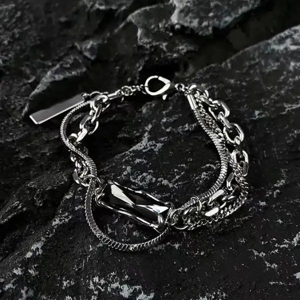 Japanese Brand × Jewelry Geometric Black Zircon Bracelets Size ONE SIZE - 1 Thumbnail