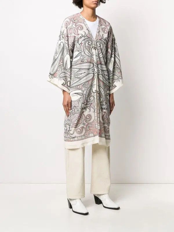 Etro ETRO Silk Paisley Print Kaftan Kimono Size ONE SIZE - 2 Thumbnail