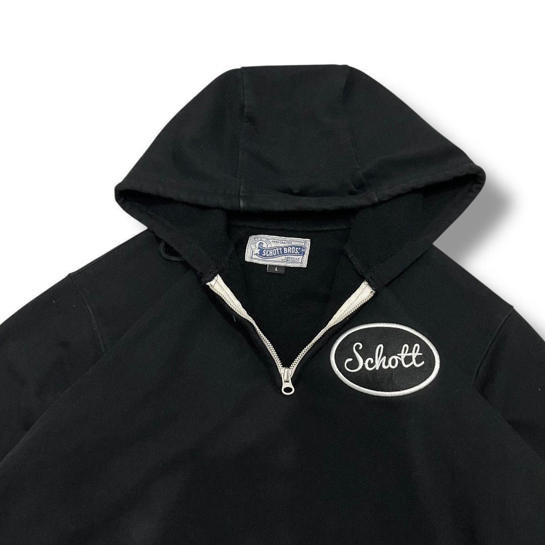 Schott CRAZY VINTAGE🖤Schott Bros Half Zip Hoodie–American Classic! Size US L / EU 52-54 / 3 - 4 Thumbnail