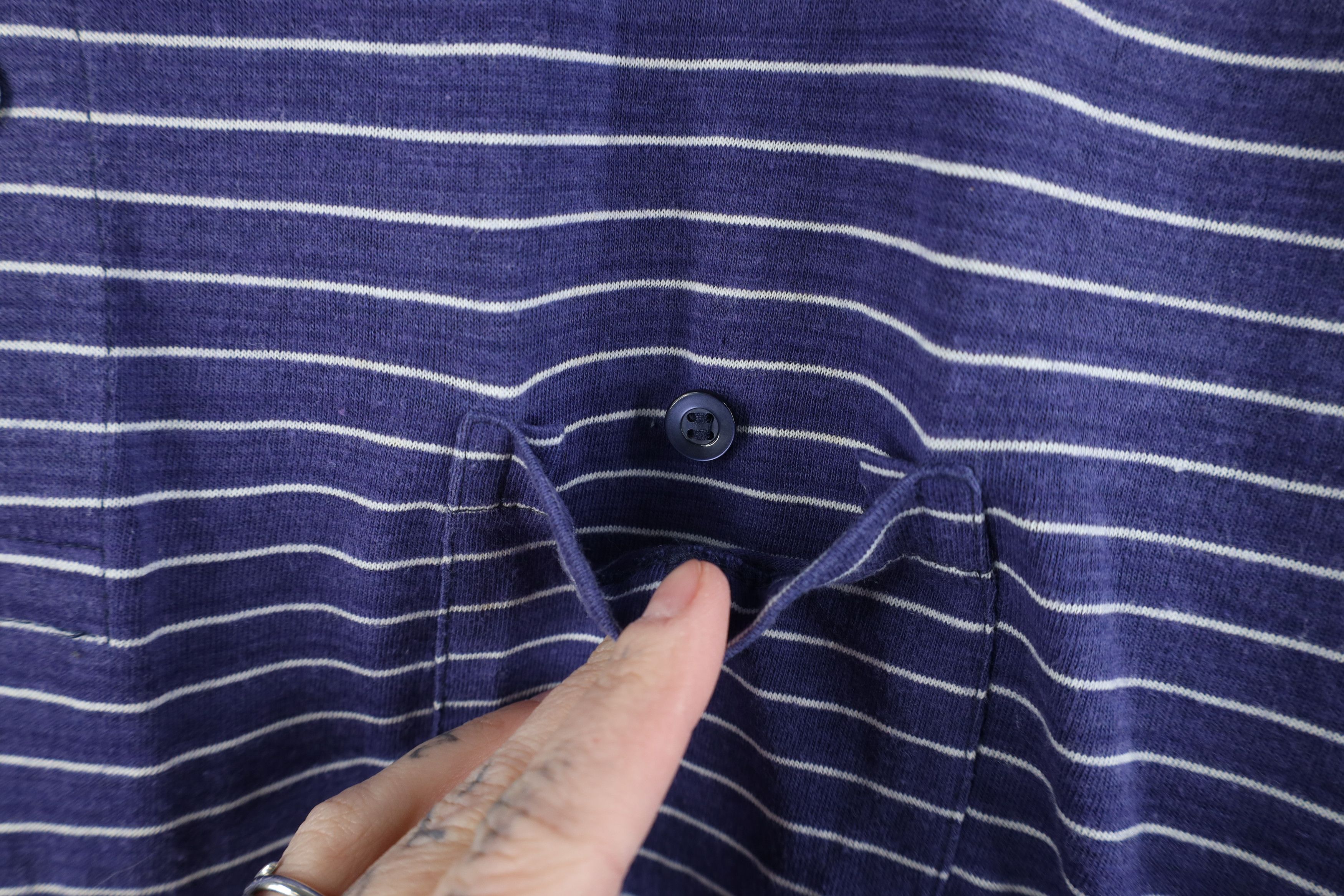 Vintage Vintage 70s Streetwear Striped Knit Collared Golf Polo Shirt Size US XL / EU 56 / 4 - 6 Thumbnail