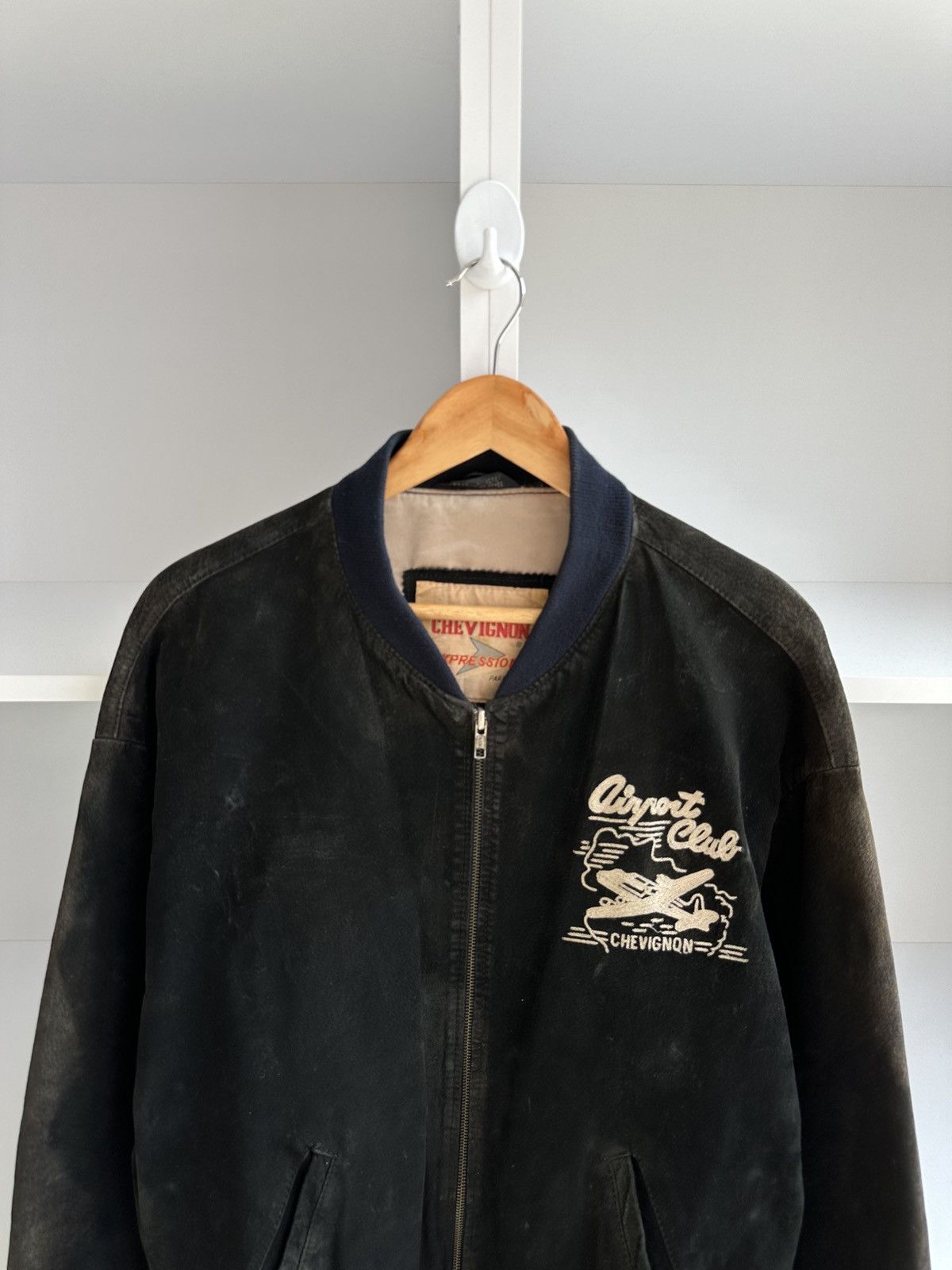 Chevignon × Vintage Vintage Chevignon Airport Club Leather Bomber Jacket Size US XL / EU 56 / 4 - 4 Thumbnail