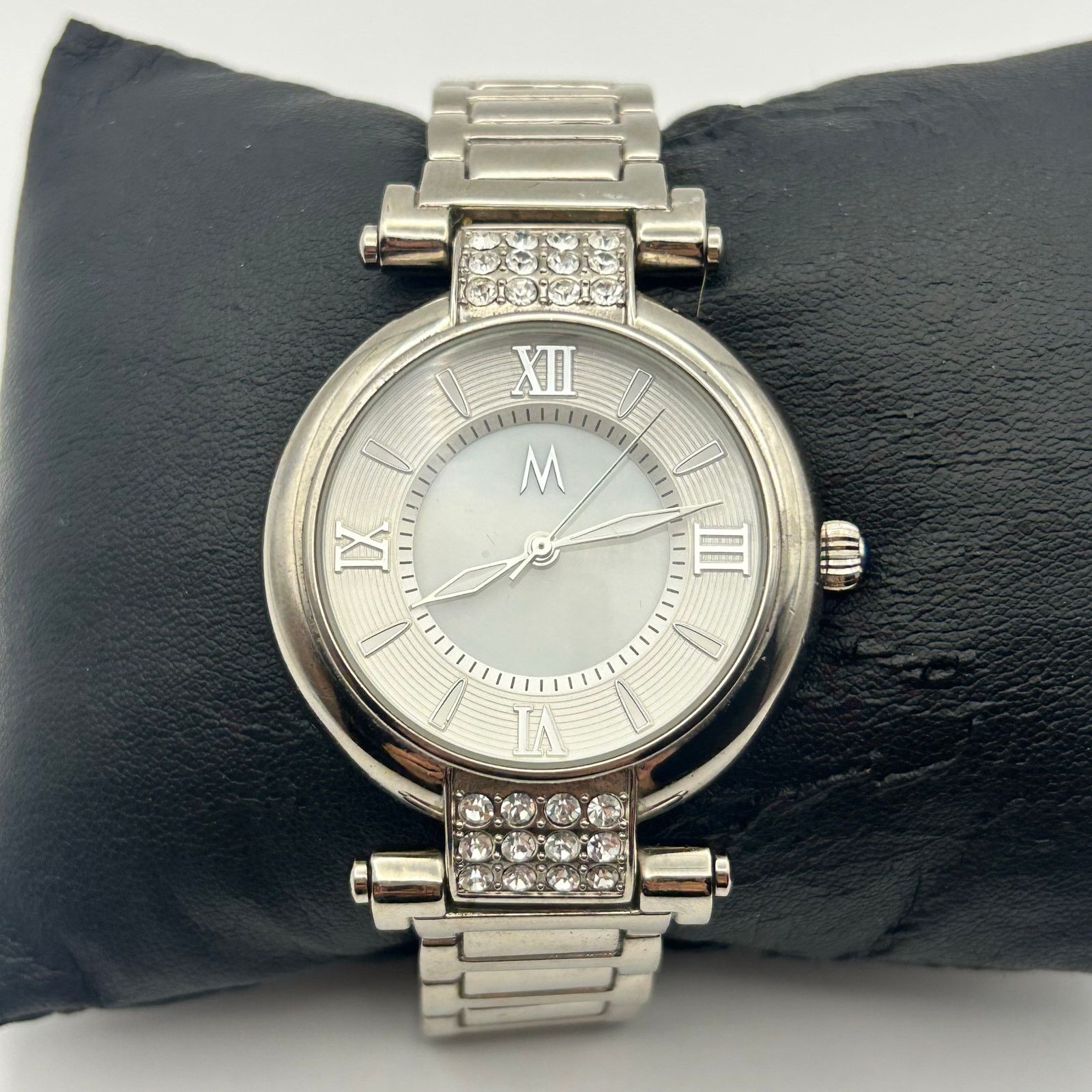 Other M MEI64 Silver Tone Crystals St. Steel Watch New Battery Size ONE SIZE - 1 Thumbnail