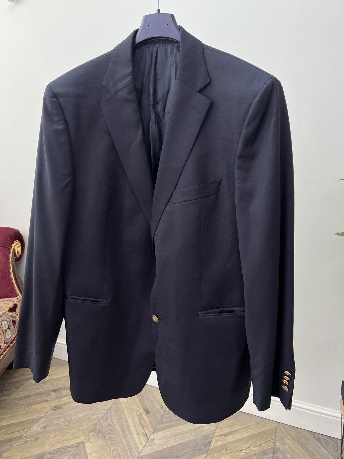 Other Vintage Eduard Dressler Blazer Wool Gold Buttons Classic Size 50R - 3 Thumbnail