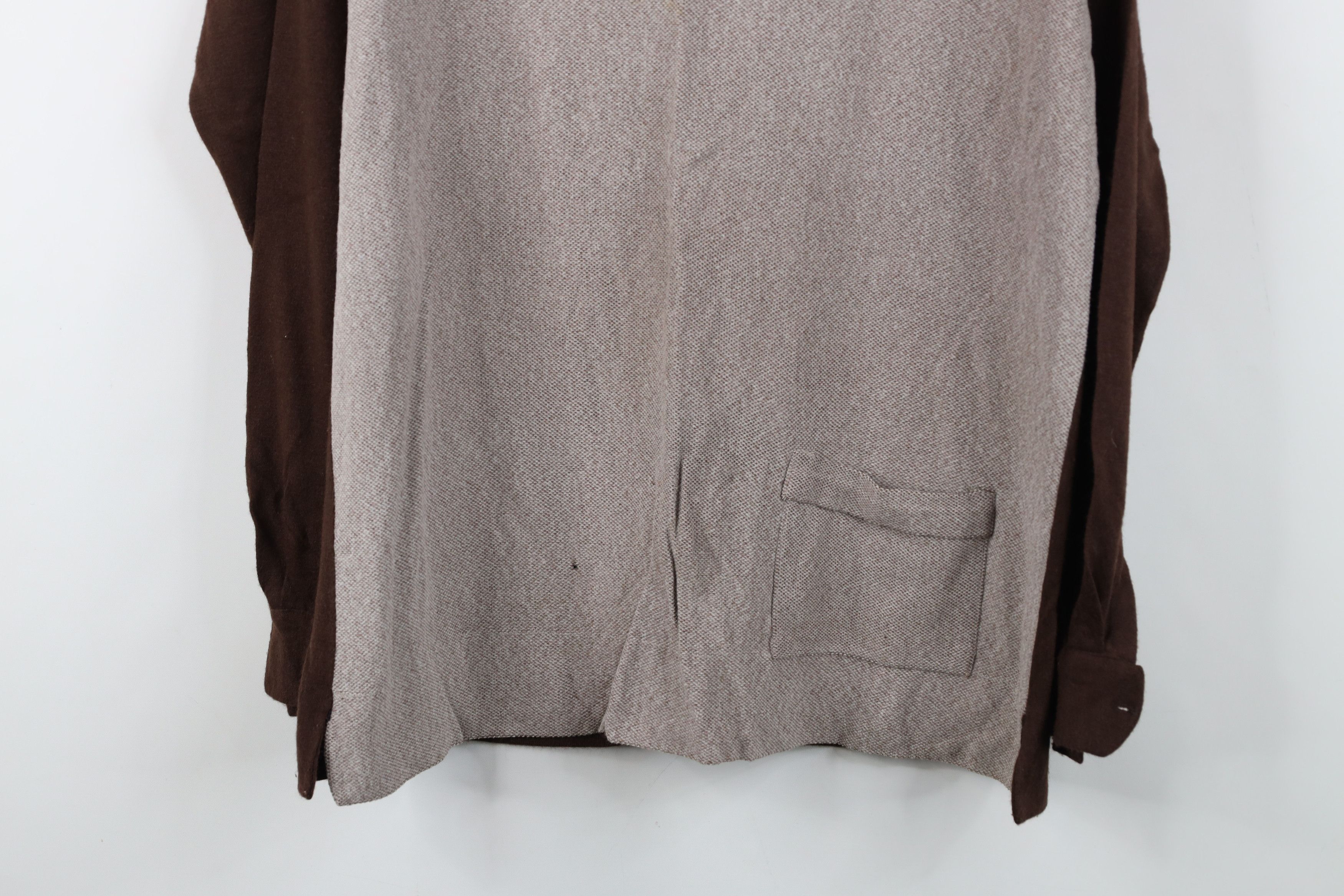 Vintage Vintage 50s 60s Streetwear Looped Collar Knit Polo Brown USA Size US L / EU 52-54 / 3 - 3 Thumbnail