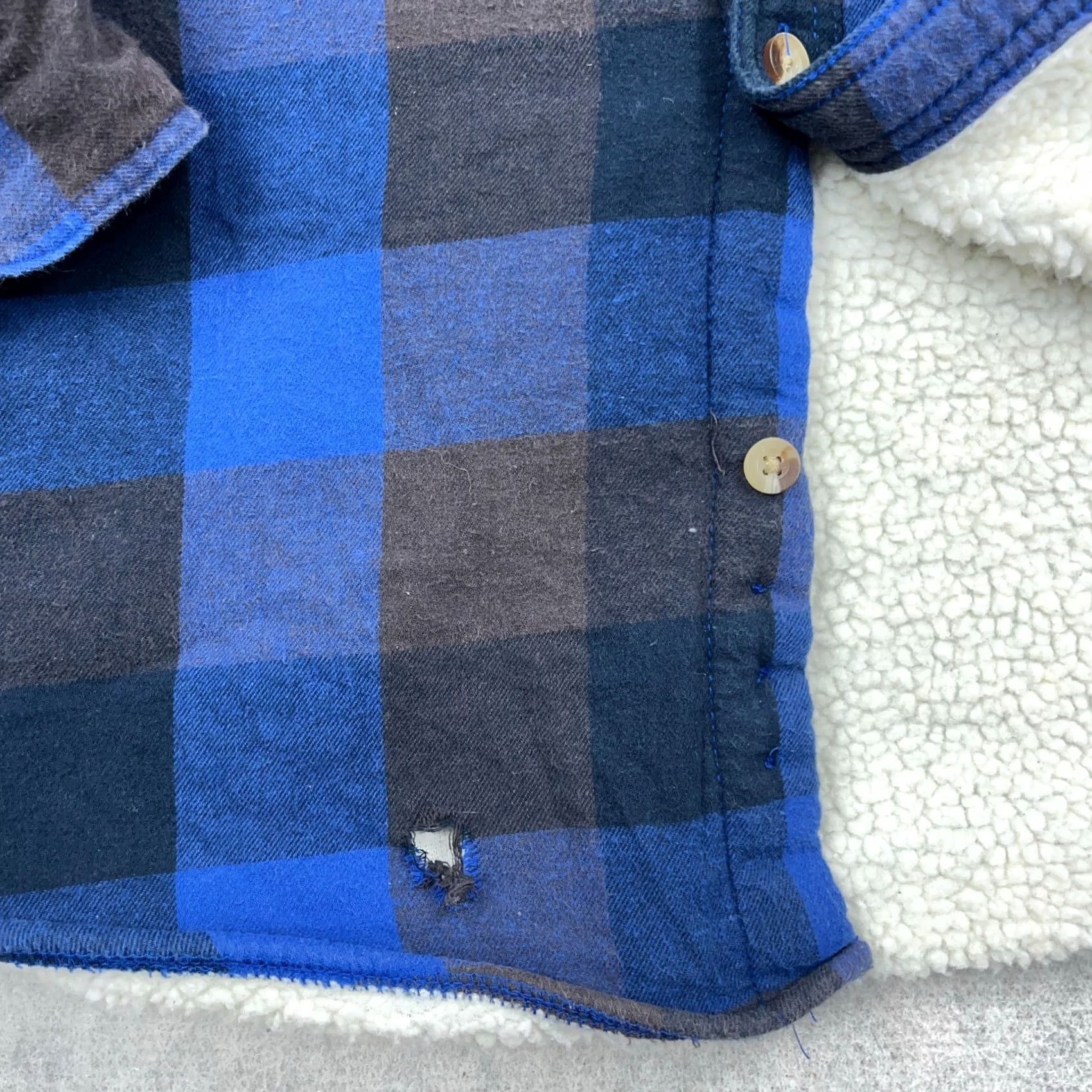 Vintage RedHead Shacket Men L Blue Buffalo Plaid Sherpa Lined Over Shirt Jacket Quilted Pockets Logo Fall Spring Winter Casual Workwear Vintage Size US L / EU 52-54 / 3 - 5 Thumbnail